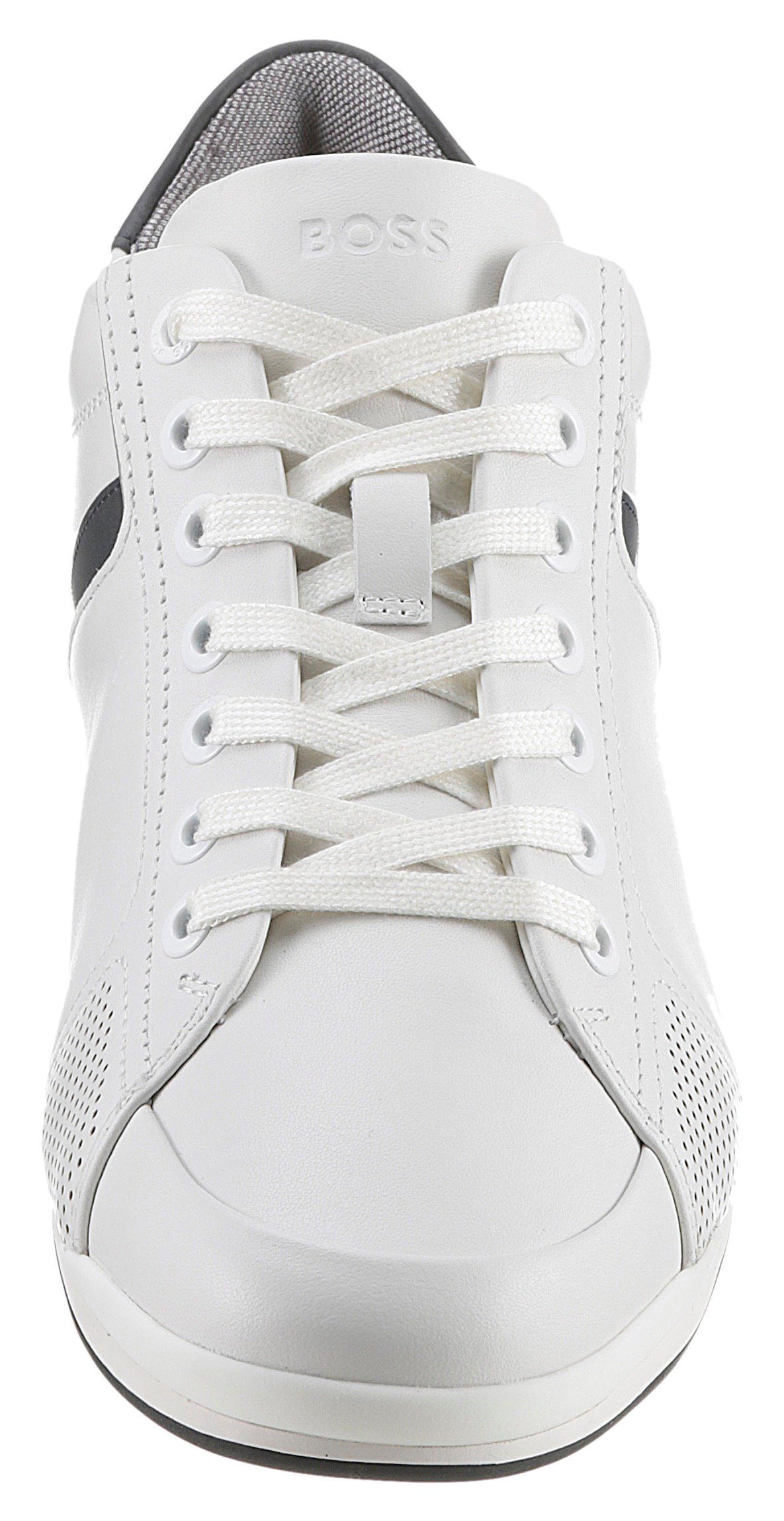 BOSS Sneaker mit BOSS-Markenlabel, Freizeitschuh, Halbschuh, Schnürer,schmale Form. Reduzierter Preis € 179,95. Unverbindliche Preisempfehlung € 210,00