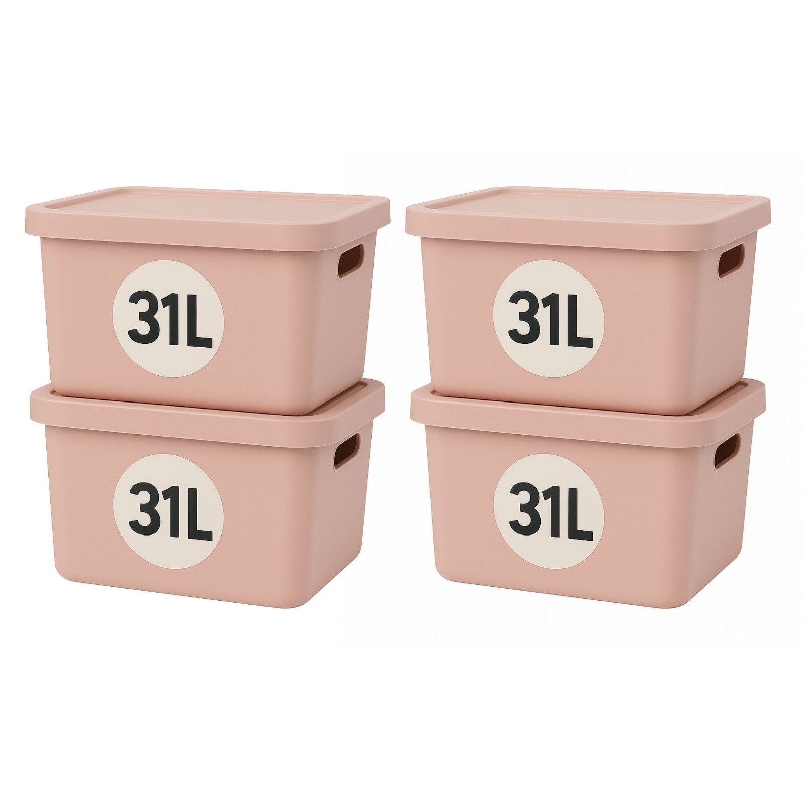 Plastard Aufbewahrungsbox mit Deckel von 7,5 - 31 Liter in verschied, Farben, Transportbox (4er-Set, 4 St), Lagerbox, Spielzeugbox, BPA-Frei Storagebox