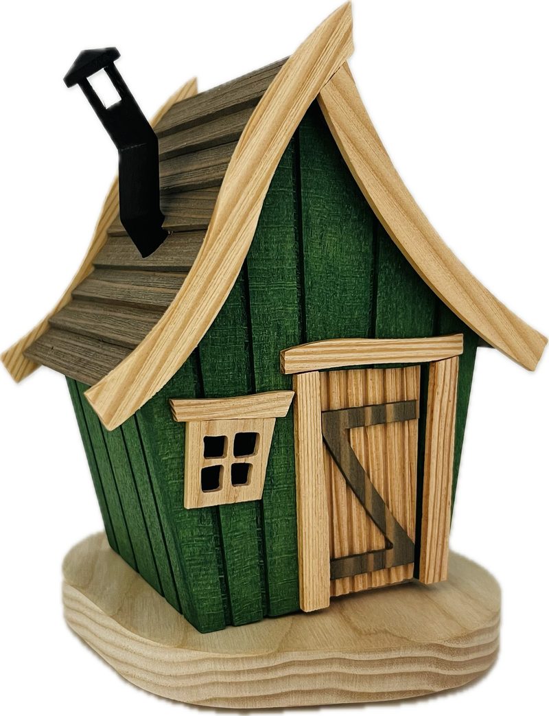 Richard Glaesser Räucherhaus Abenteuerhaus grün, Höhe 20cm, Handwerkskunst original Erzgebirge
