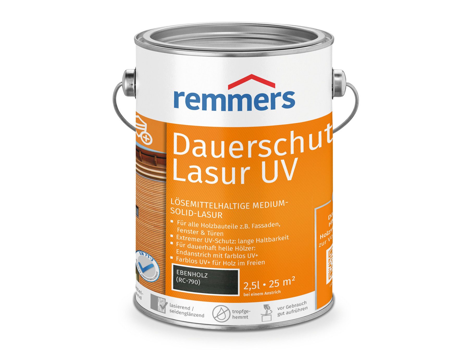 Holzschutzlasur Dauerschutz-Lasur UV ebenholz 2,5 Liter