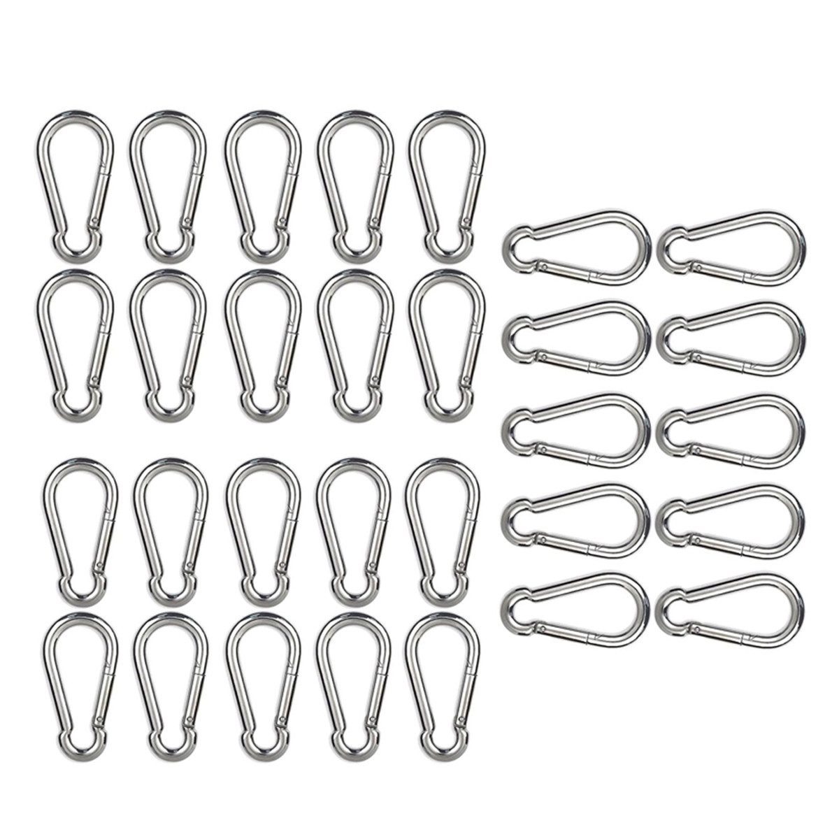 FELIXLEO Karabiner Karabinerhaken Edelstahl Klein Schlüsselanhänger 100kg Trag, (30 St)