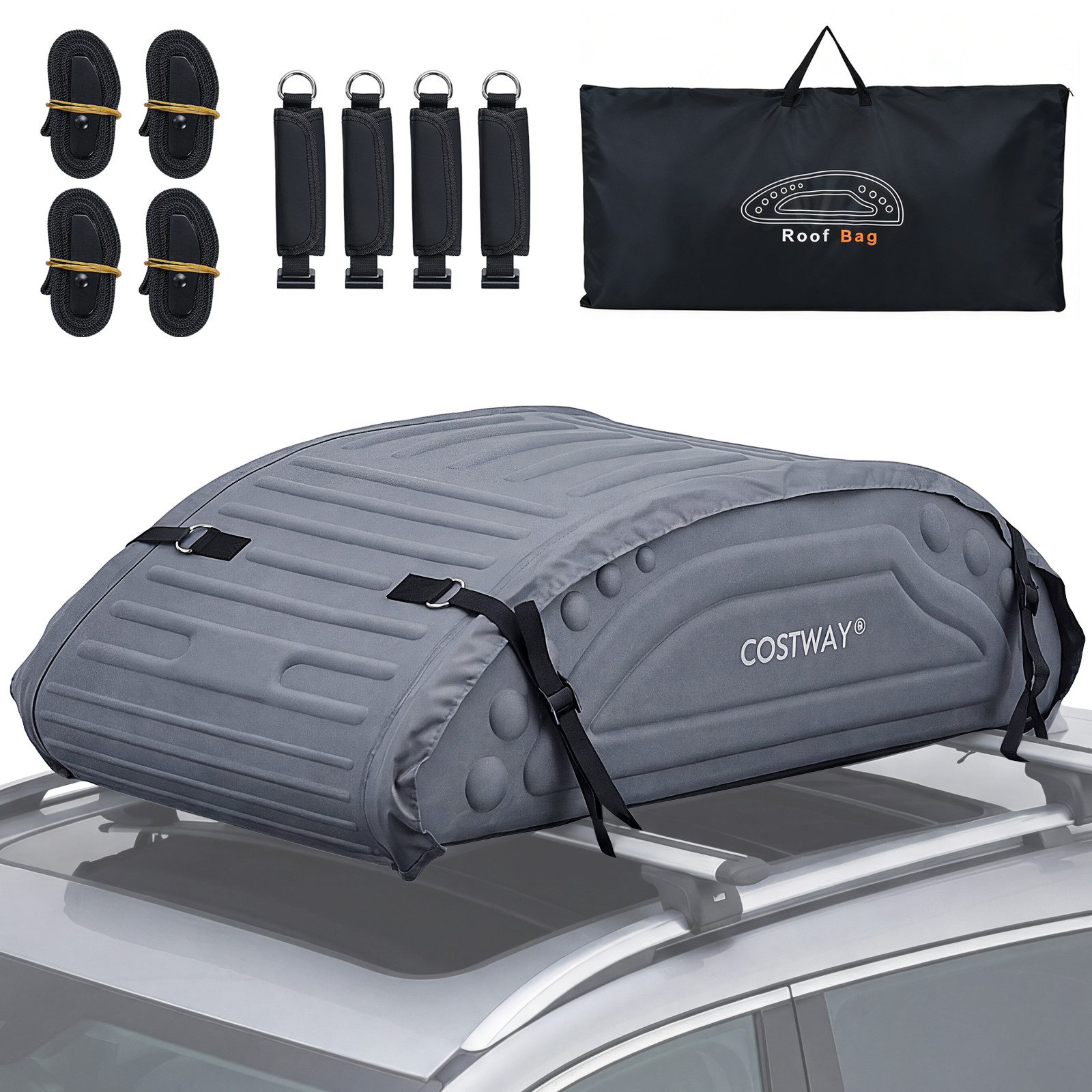 COSTWAY Dachbox, Dachkoffer fuirs auto, Dachtasche für dachträger