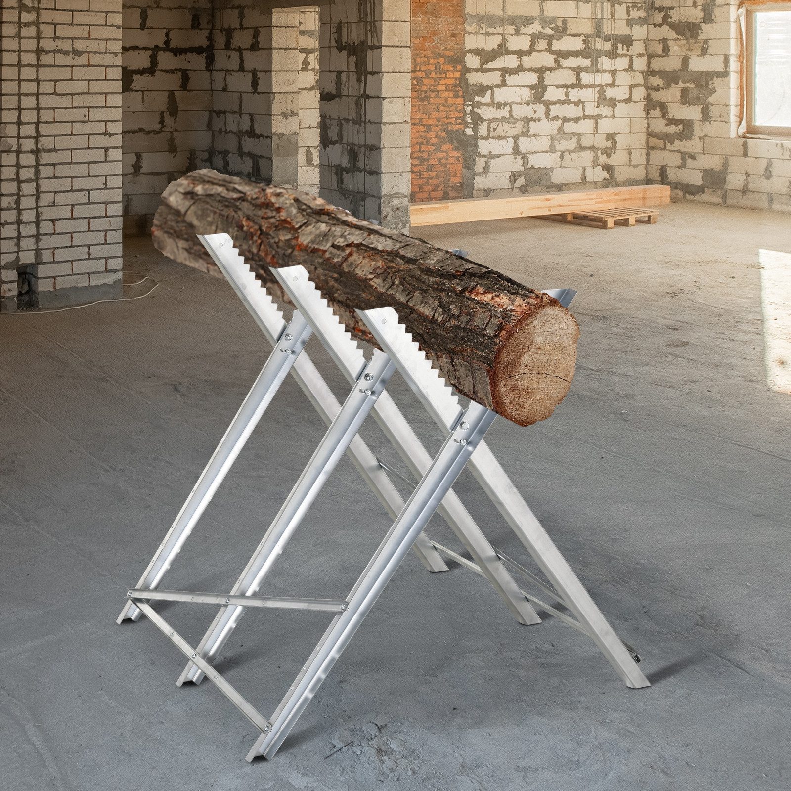 Durhand Sägebock Kettensägebock Sägebock zusammenklappbar, 100 kg max. Belastbarkeit, 25 cm max. Stammdurchmesser, (Sägegestell, 1-St., für Brennholz), 83 x 83 x 79 cm