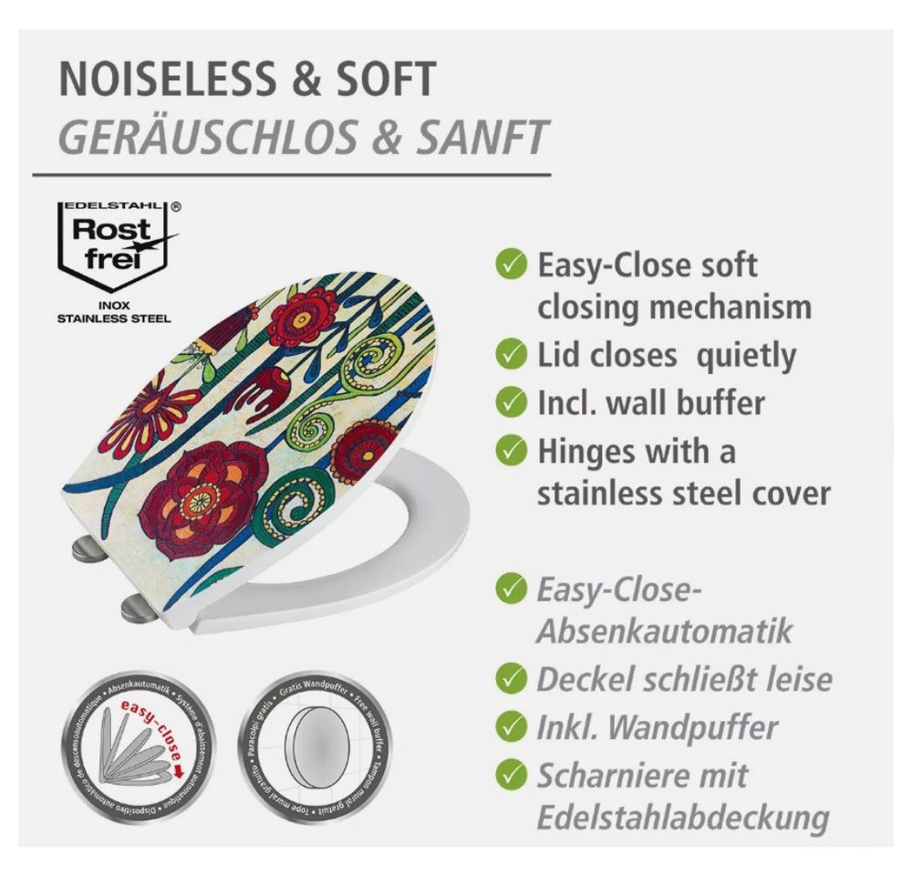 Thumbnail - WENKO WC-Sitz Klodeckel Toilettendeckel (Spar-Set, 1-St., Knopf Fix-Clip), Absenkautomatik, zur Reinigung abnehmbar