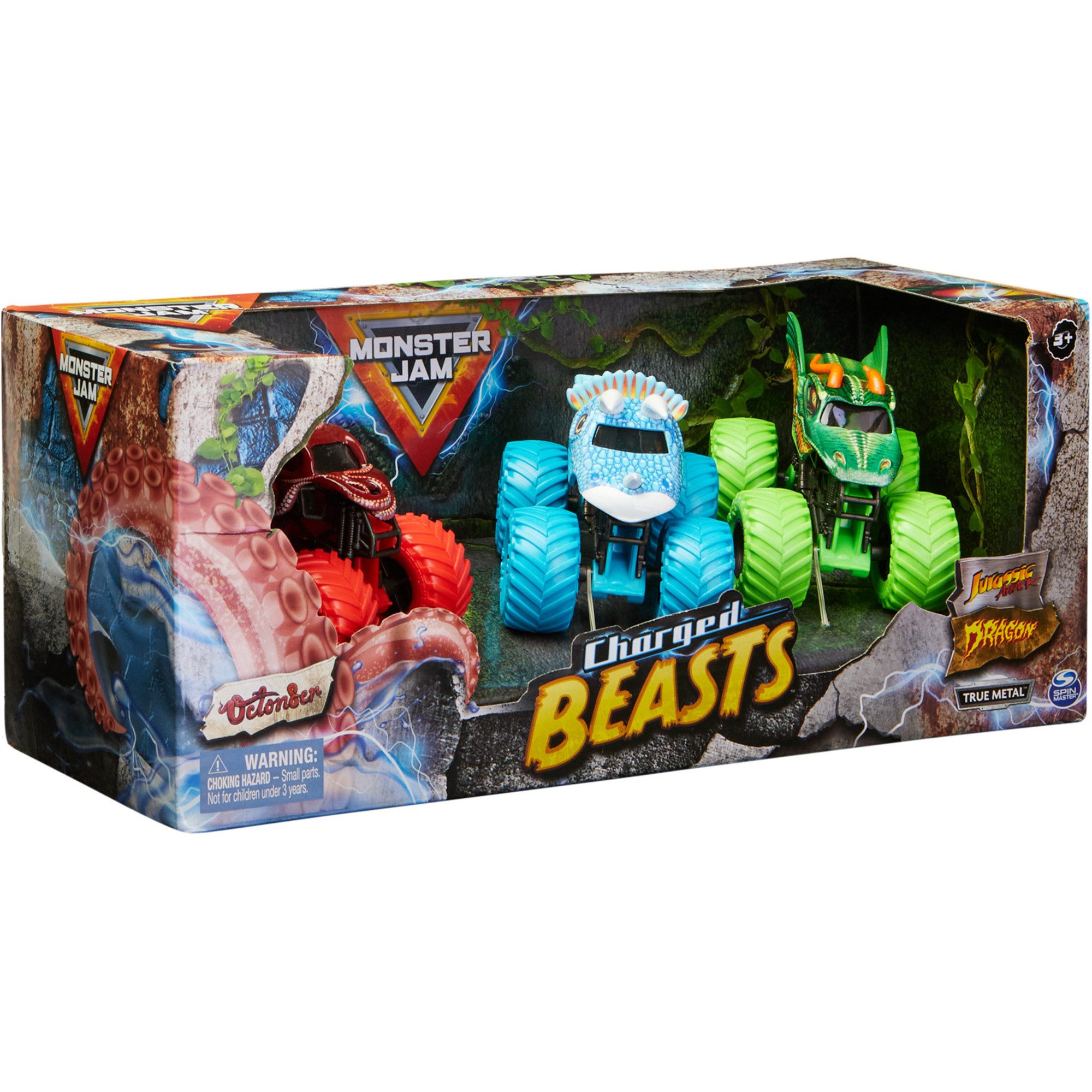 Monster Jam Spielzeug-Auto Spin Master Monster Jam Charged Beasts 3er-Pack