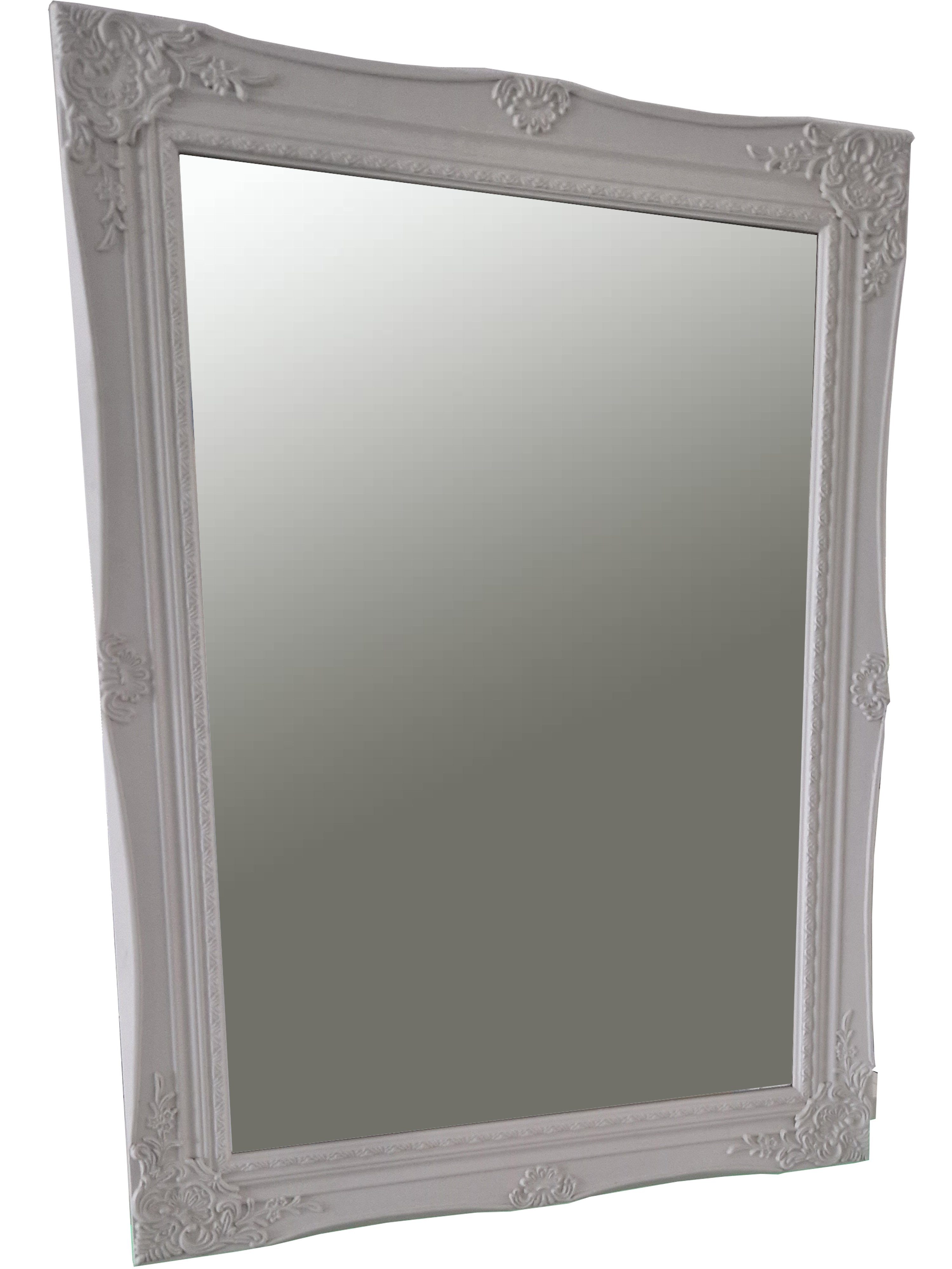 möbelando Badezimmerspiegelschrank mit Tiefe Spanplatte im Höhe 60 Breite 80 Ablageboden. 20 cm Sumner Design cm, 1 und 1 Schiebetür cm, in Barock aus Weiß Spiegelschrank