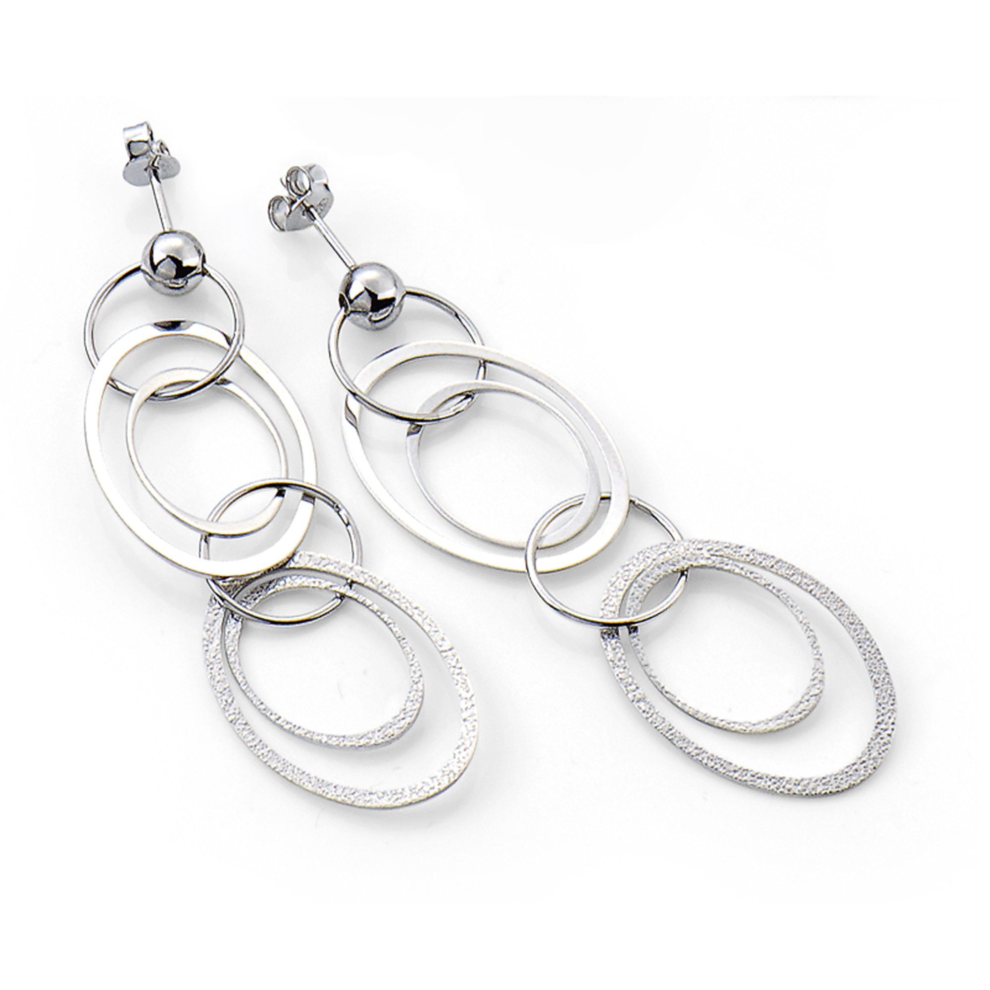 CELESTA Paar Ohrhänger Silber 925 rhodiniert aus Ringen 6cm lang günstig online kaufen
