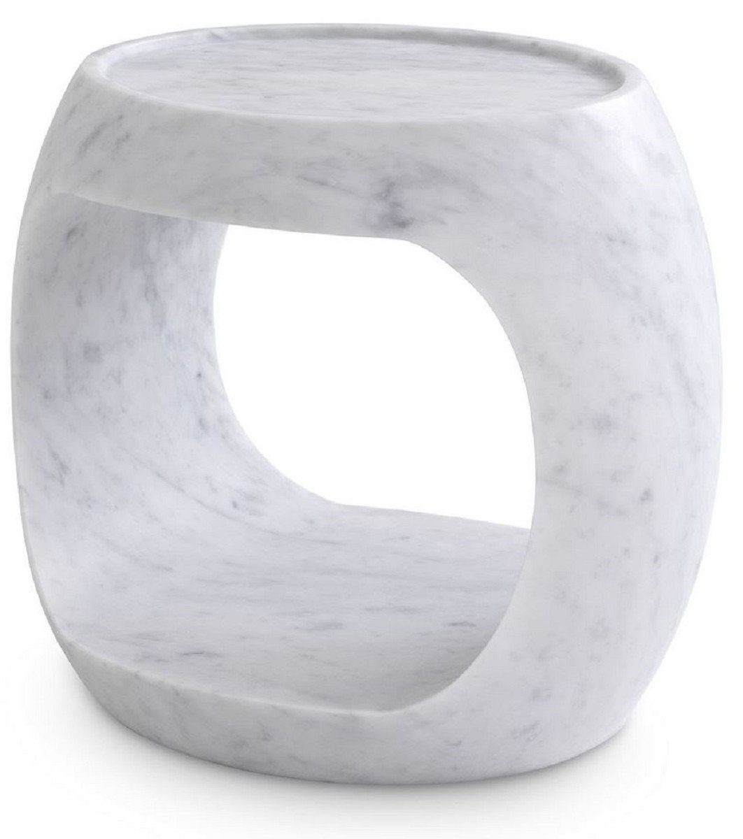 H. Marmor 43 x Qualität Luxus 40,5 Padrino Luxus Weiß - Beistelltisch - Möbel Marmor Beistelltisch cm 36,5 x Casa