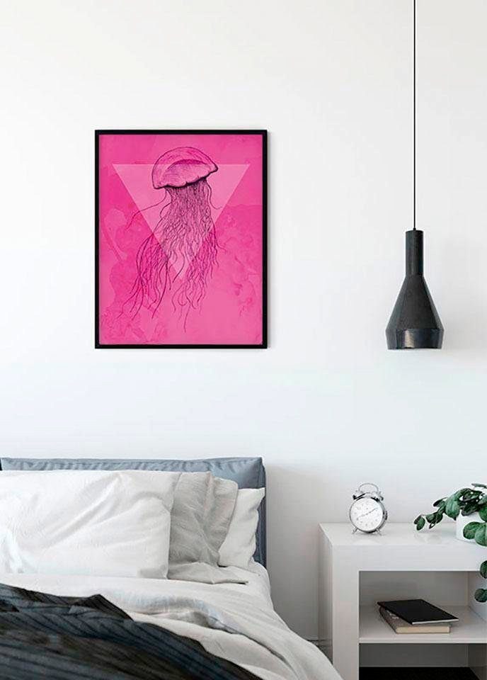 Wohnzimmer Poster Kinderzimmer, Tiere (1 Schlafzimmer, Pink, St), Komar Jellyfish