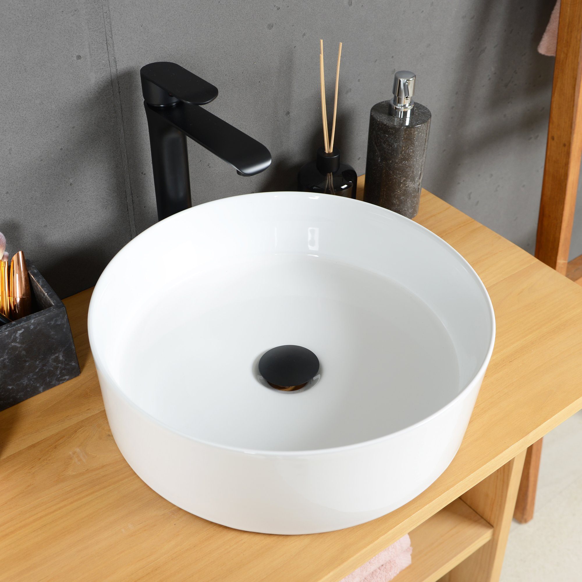 wohnfreuden Aufsatzwaschbecken Keramik Aufsatzwaschbecken 40 cm günstig online kaufen