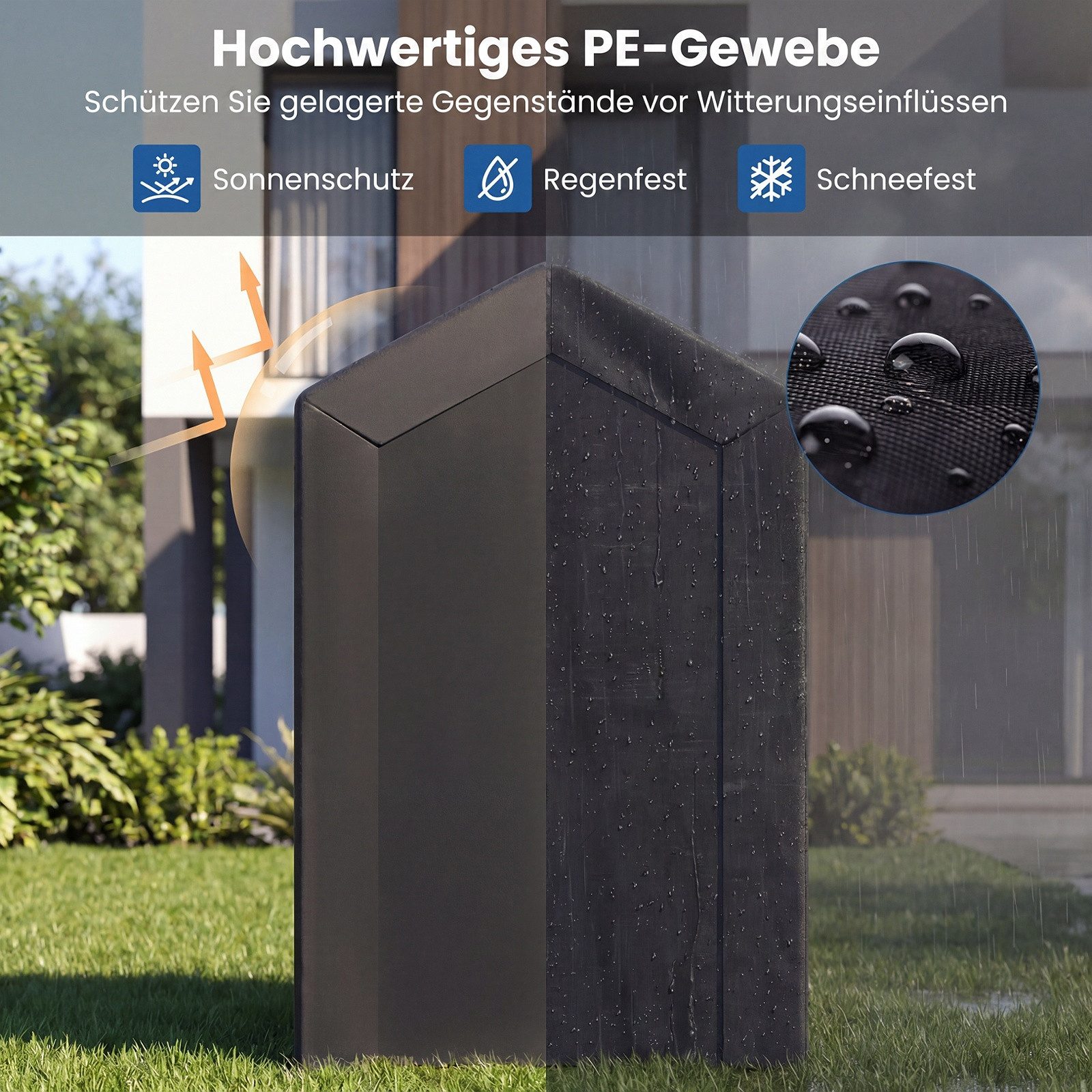 COSTWAY Gerätehaus Fahrradgarage wetterfest mit Metallrahmen, Geräteschuppen