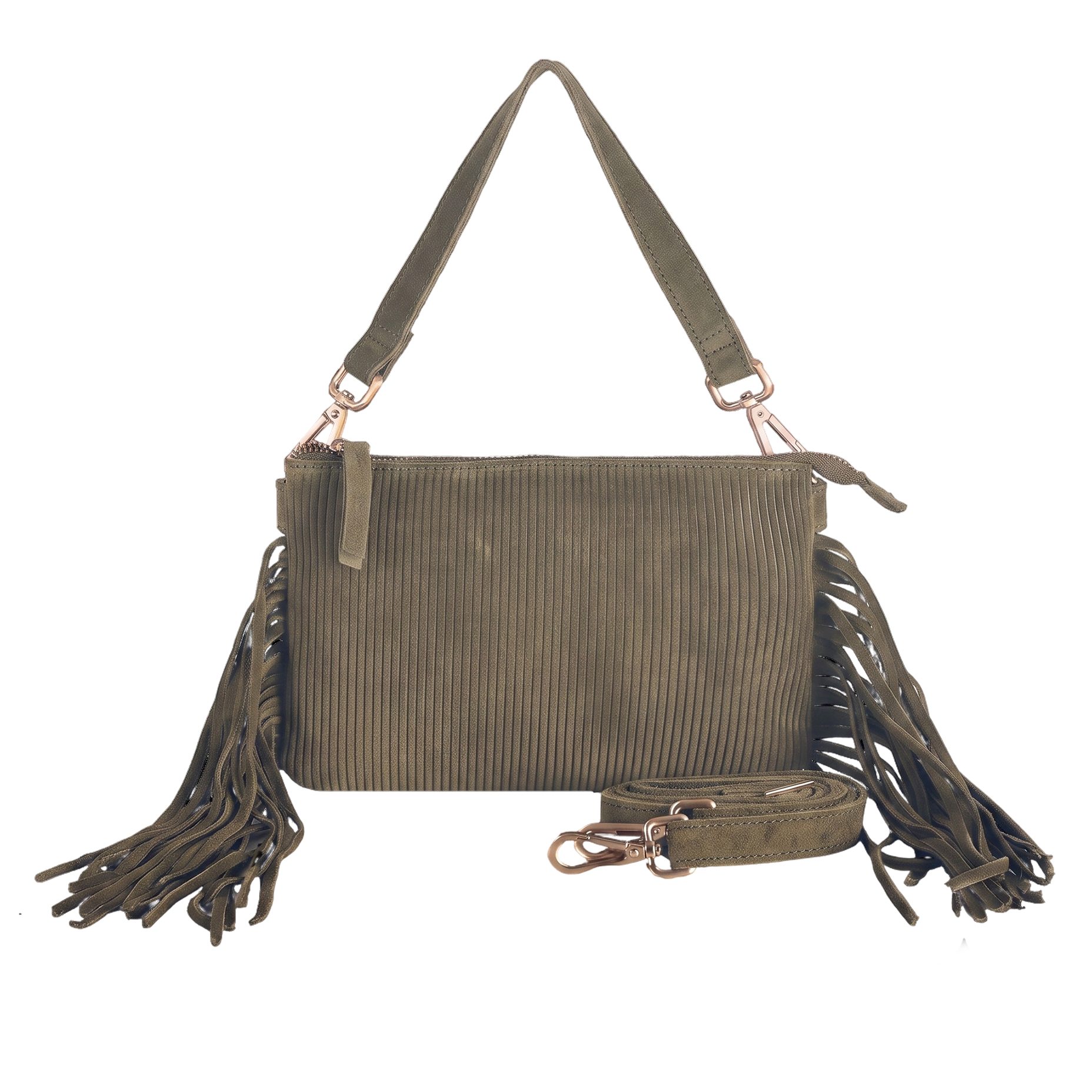 HARBOUR 2nd Handtasche Tallulah, Damen Henkeltasche, Umhängetasche mit modischen Fransen