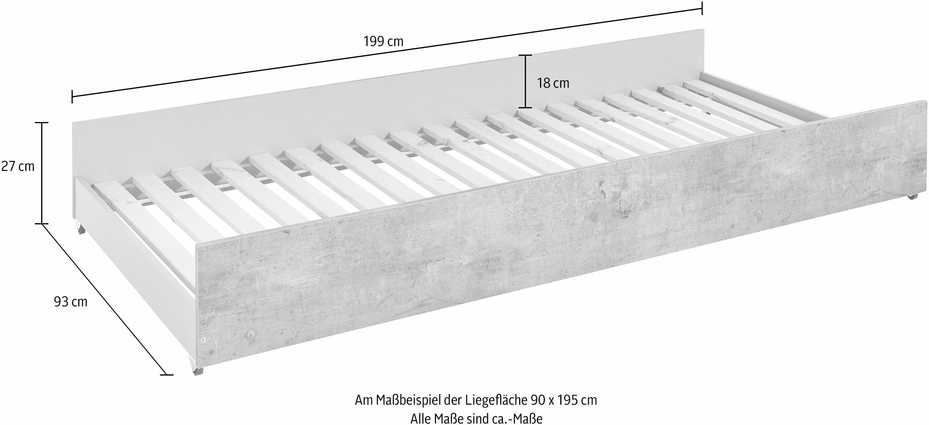 Wimex Schubkasten Joker, zusätzliche Schlafgelegenheit, Gästebett, inklusive Lattenrost