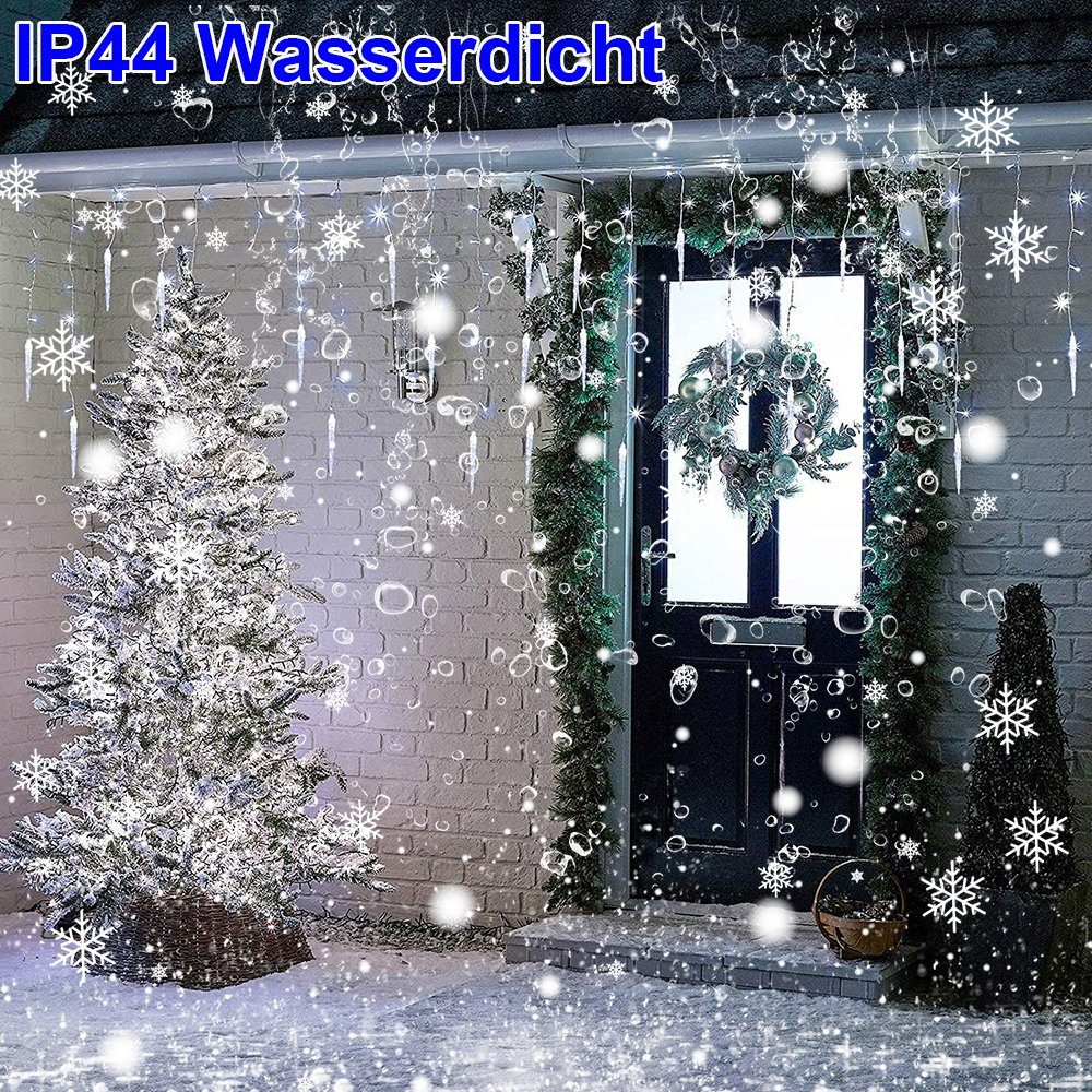 Weihnachten,Party, 8 Eiszapfen Geburstag Weiß Laybasic LED-Lichterkette,3.5M,LED wasserdicht,Weihnachtliche,für Modi, Lichterkette Lichter,LED-Lichtervorhang,