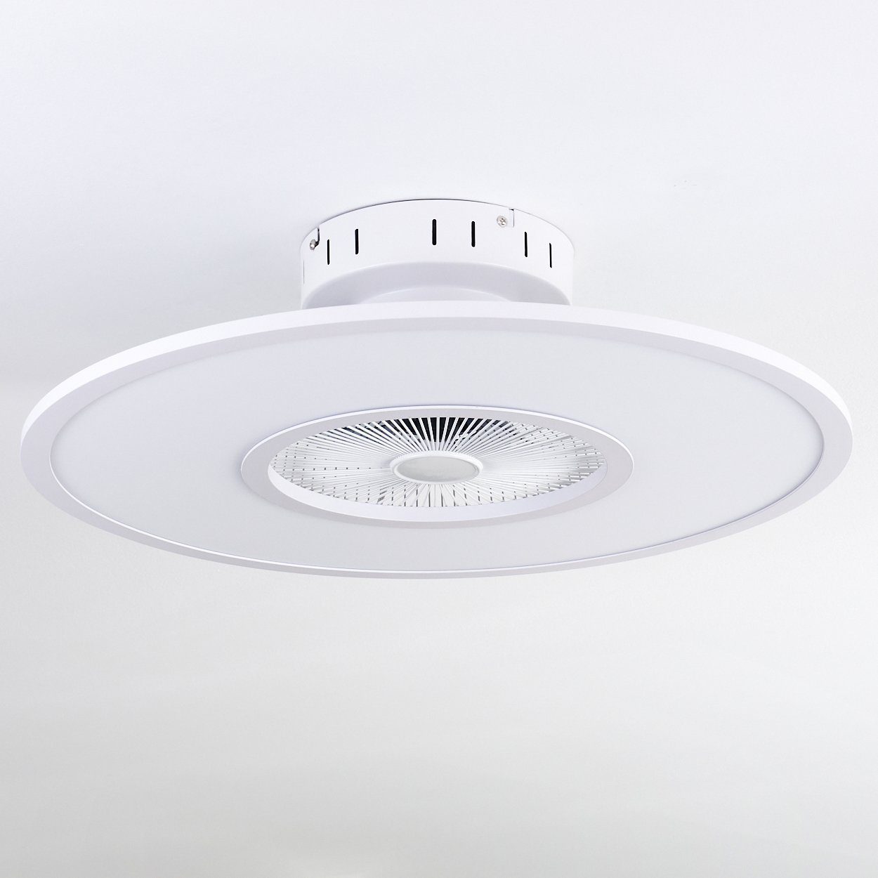 hofstein Deckenventilator »Fiorentino« Deckenlampe Weiß und Deckenventilator Kunststoff aus in