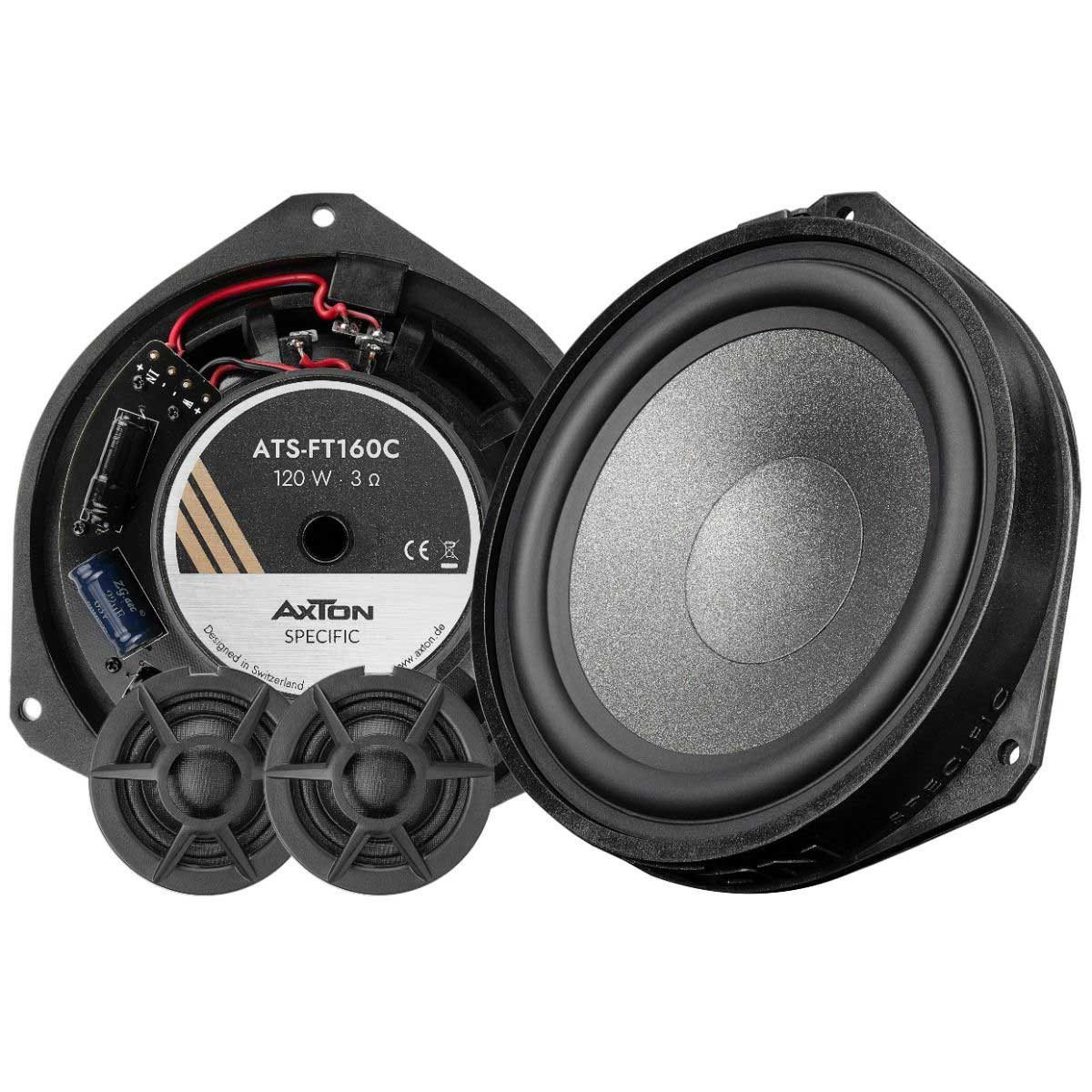 Axton ATS-FT160C AXTON SPECIFIC 2-Wege Plug&Play Lautsprecher Set für Fiat Auto-Lautsprecher (80 W, 16 cm)