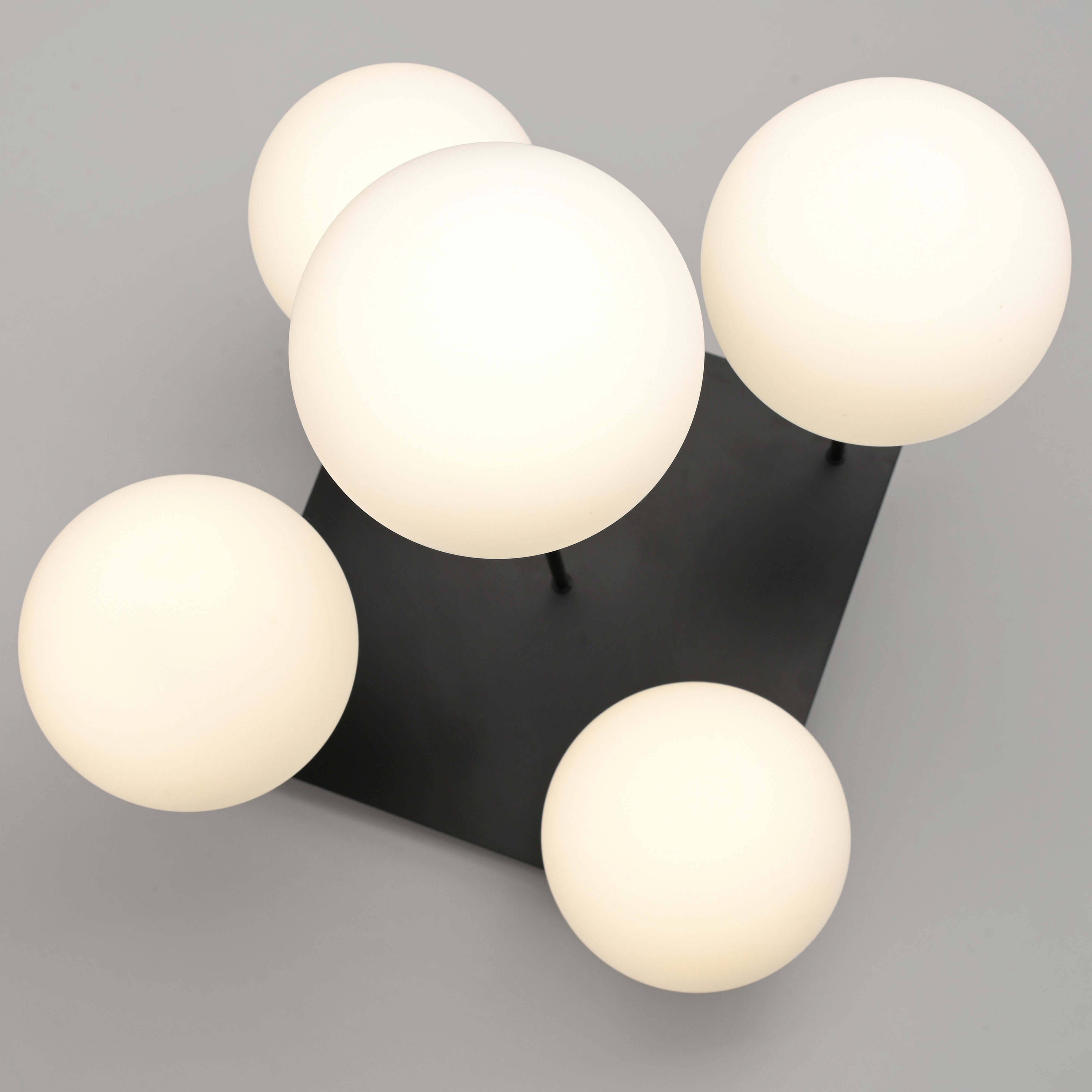 OTTO home Deckenleuchte Nellin, ohne Leuchtmittel, Deckenlampe mit großen Glaskugeln, amberfarben oder opal matt weiß