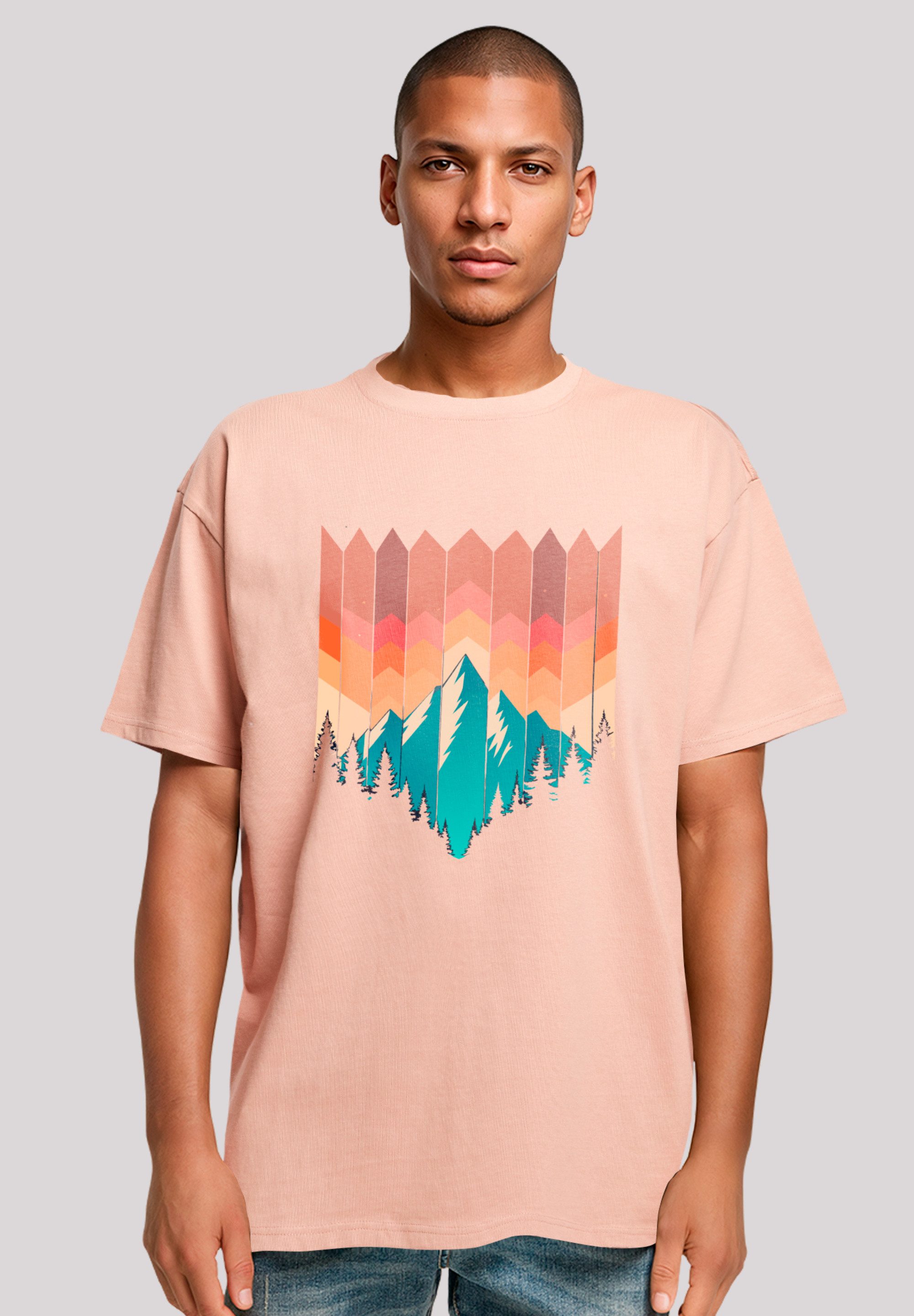 F4NT4STIC T-Shirt Berg Sonnenuntergang Geometrisch Premium günstig online kaufen
