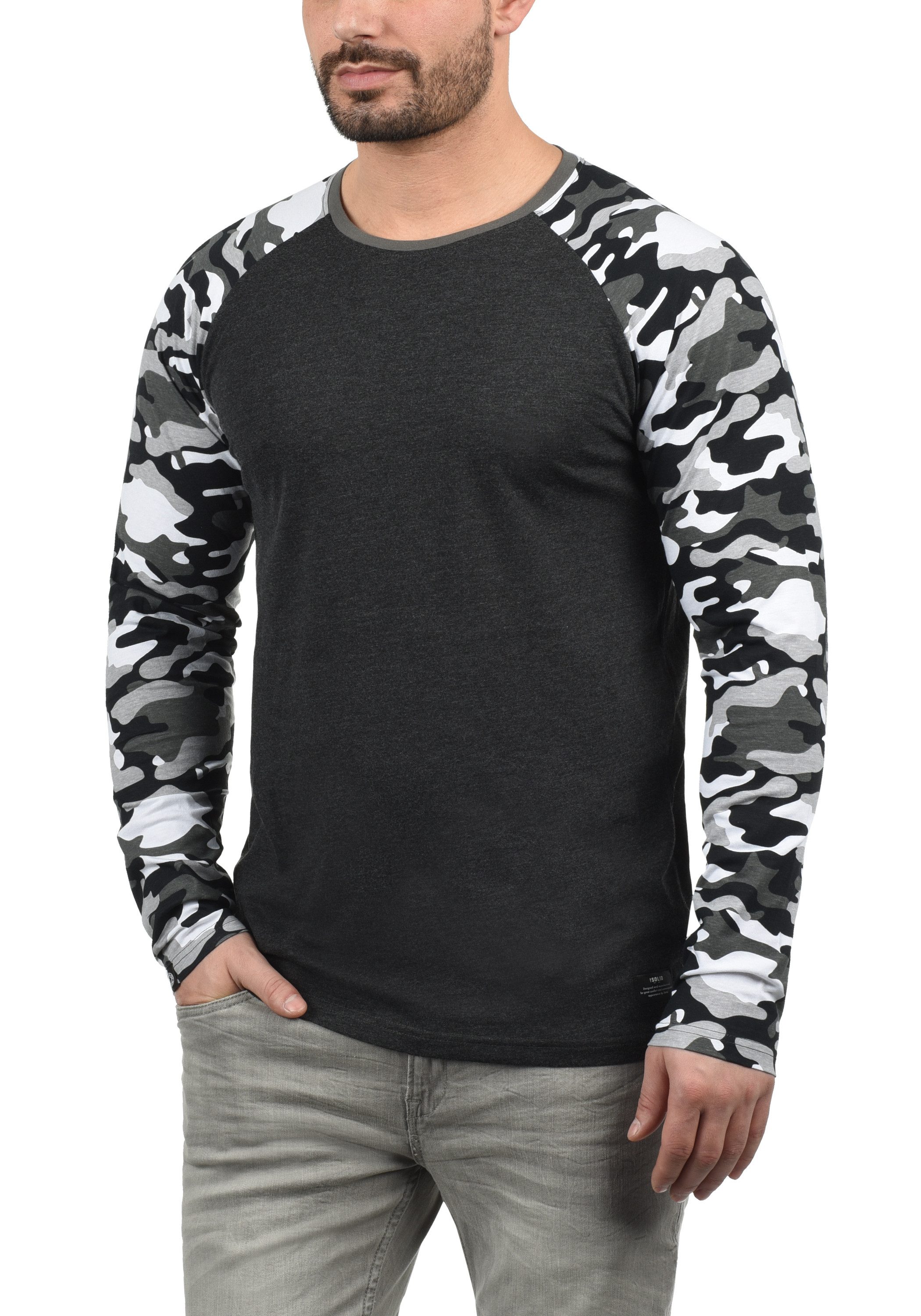 !Solid Rundhalsshirt SDCajus Longsleeve im Baseball-Look günstig online kaufen