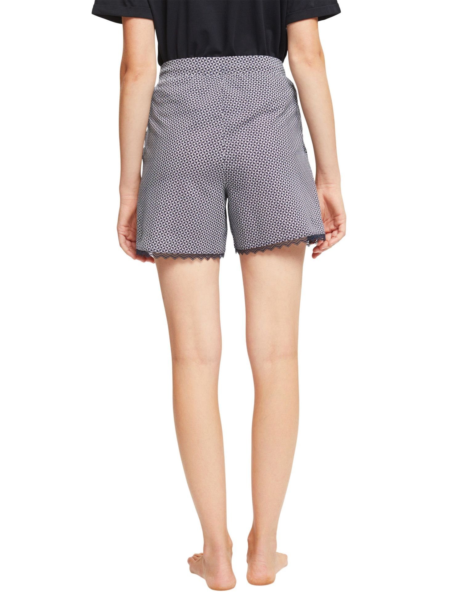 Schlafhose Jersey-Shorts Esprit mit NAVY Print