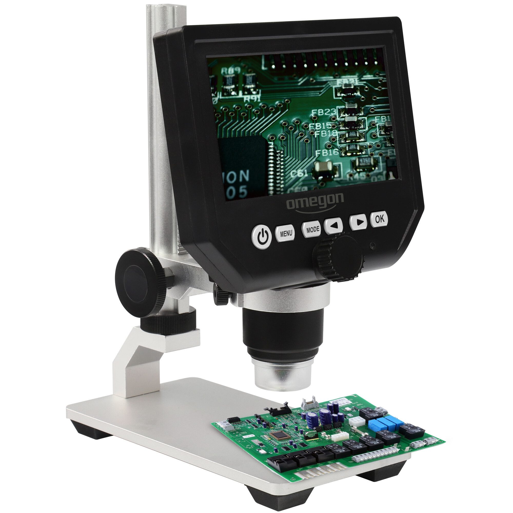 Omegon Mikroskop DigiStar, 1x-600x, LCD 4,3'' Auf- und Durchlichtmikroskop