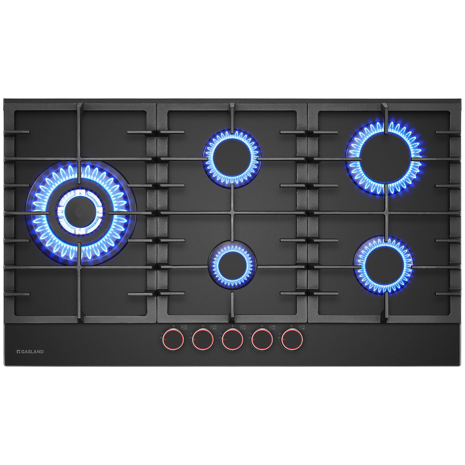 GASLAND Gas-Kochfeld PRO GH2905BG1FC, 5 Flammig, Beleuchteter Drehknopf, 87 cm Gasherd 10400 W, LPG/Erdgas