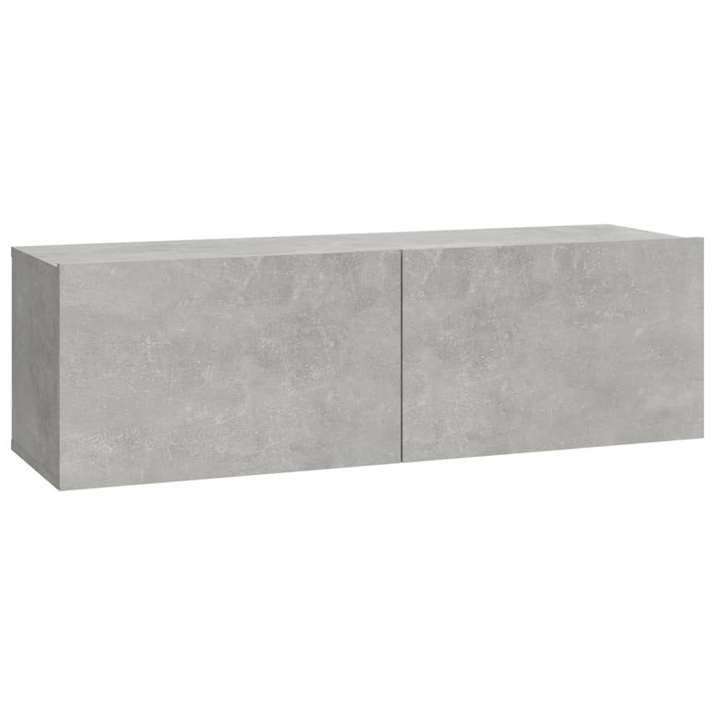 TV-Schrank Betongrau Holzwerkstoff 7-tlg. furnicato TV-Schrank-Set