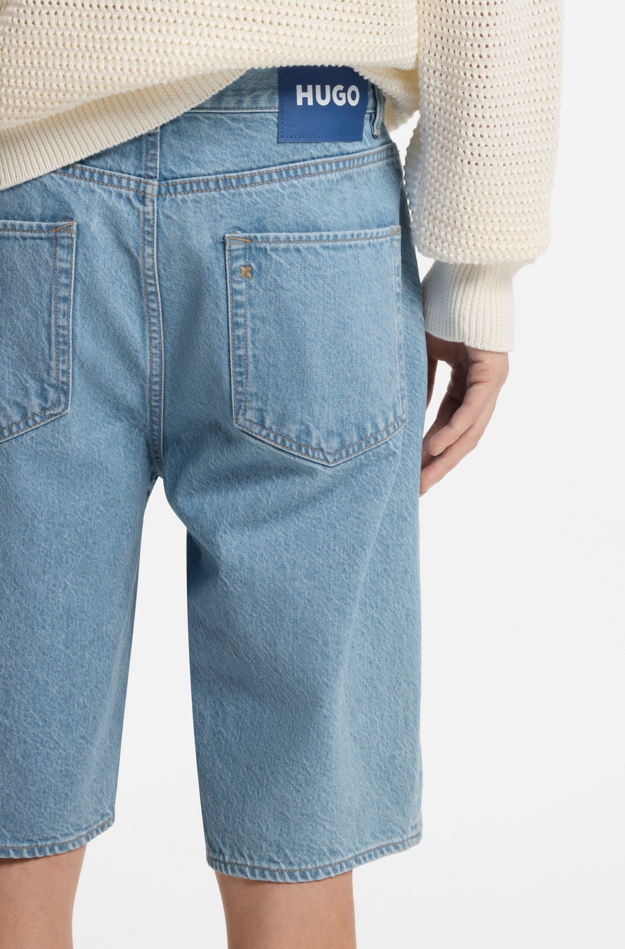 HUGO Blue Jeansshorts Skate Straight Fit
