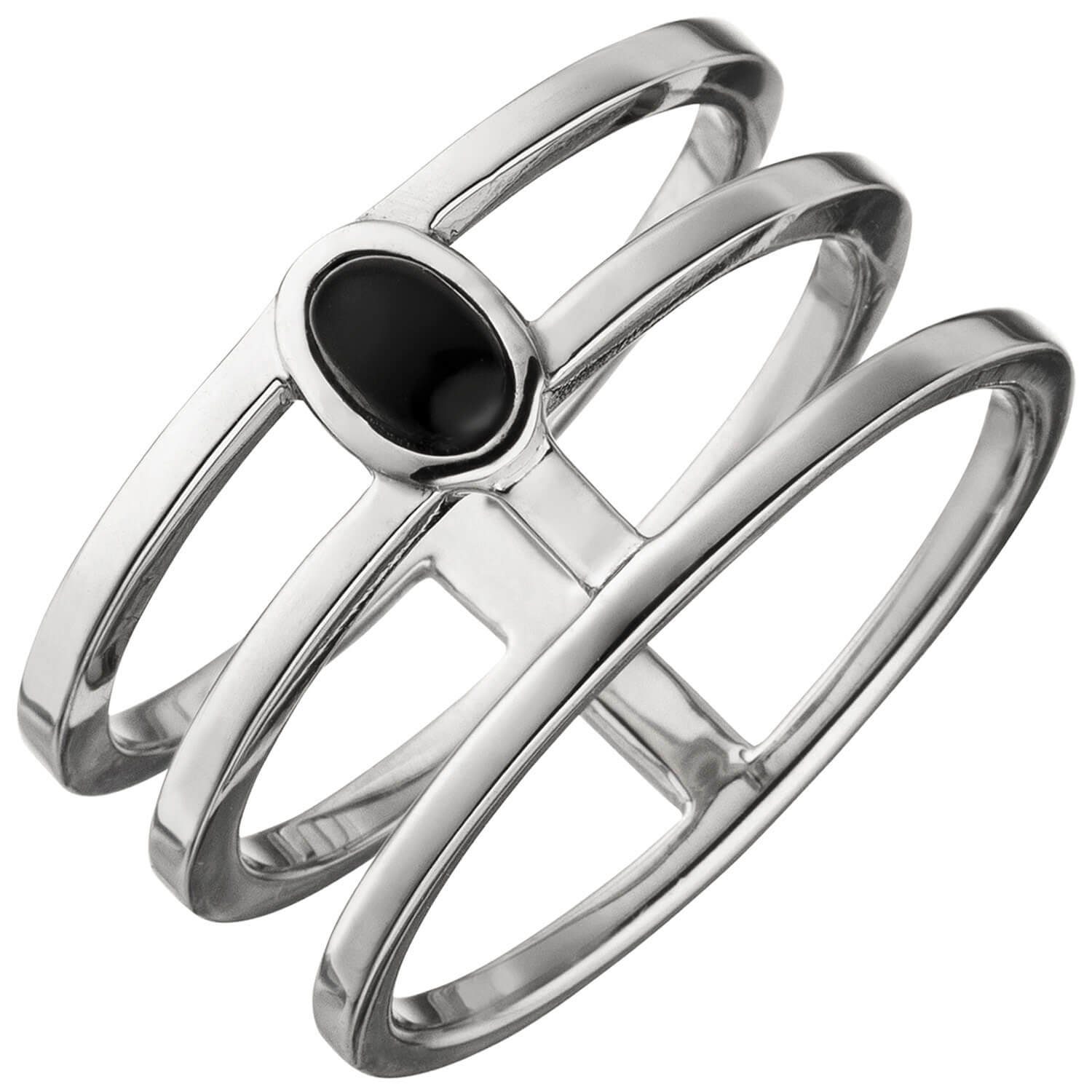 Schmuck Krone Silberring Ring 3-reihig breit günstig online kaufen