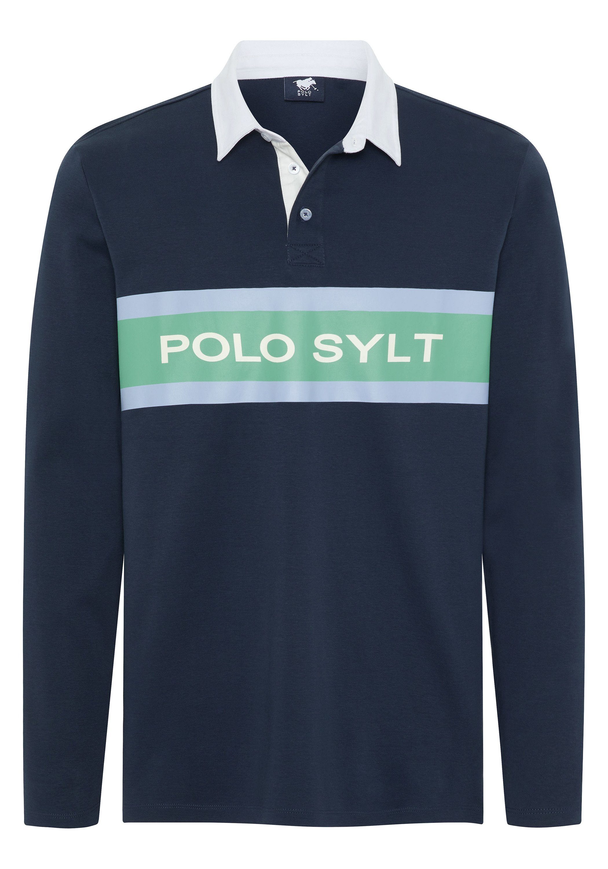 Polo Sylt Poloshirt im Label-Design 19-4010 Total Eclipse
