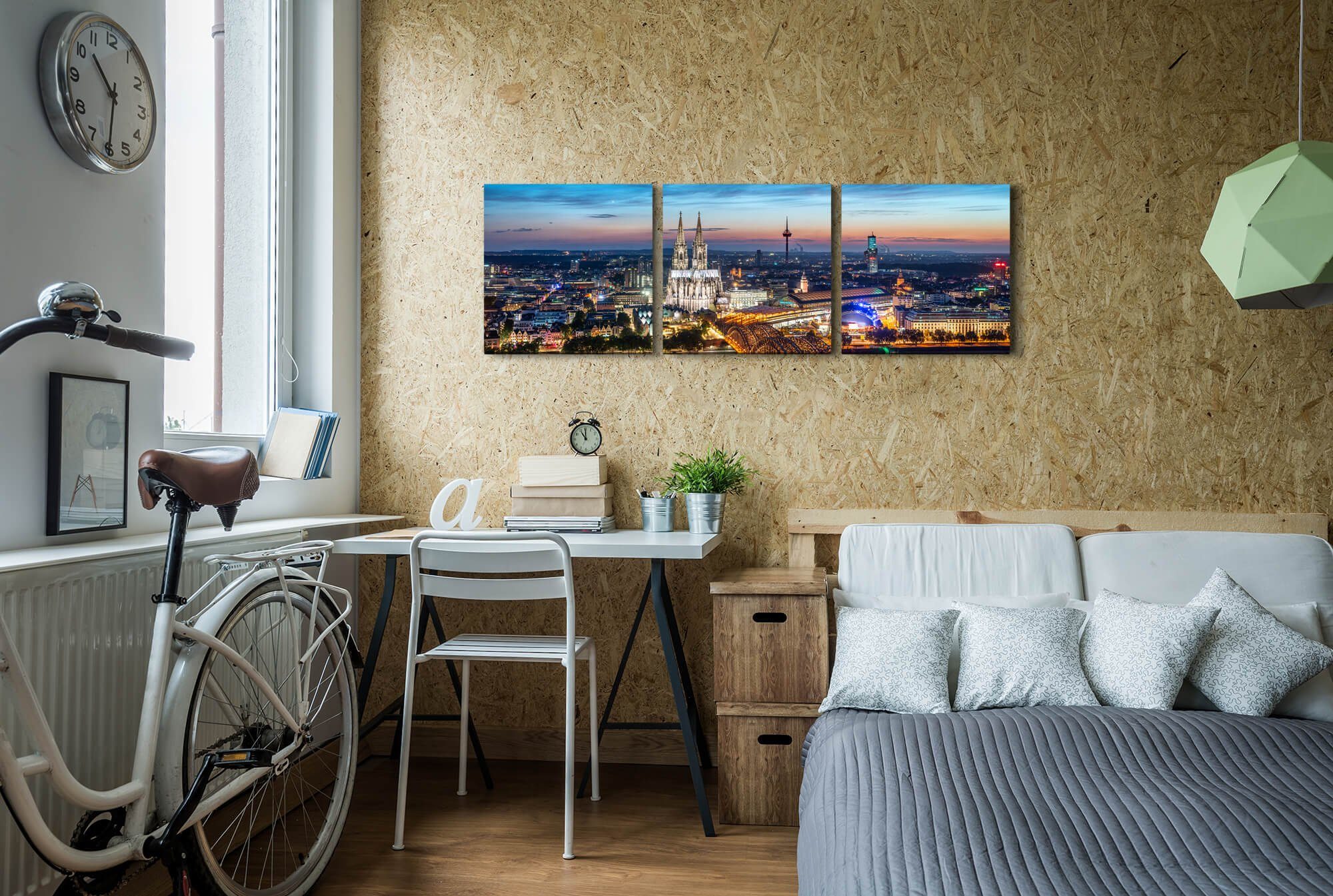 Sinus Art Leinwandbild Köln Skyline Wandbild günstig online kaufen