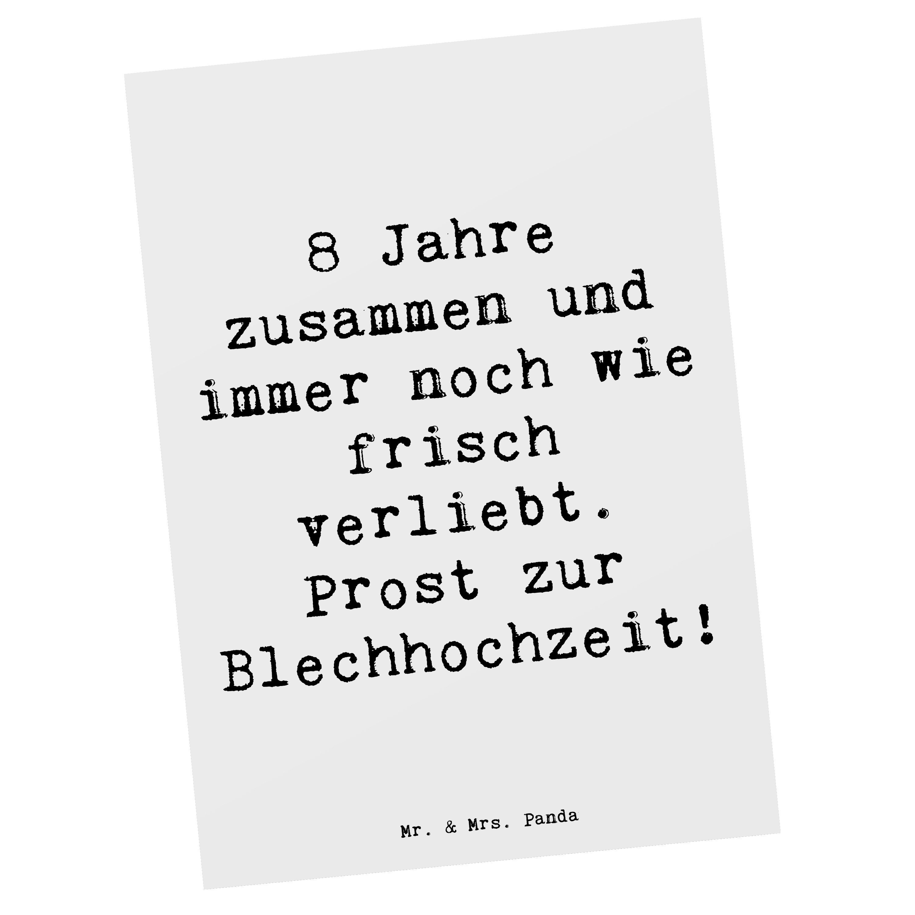 Mr. & Mrs. Panda Postkarte 8 Jahre zusammen und immer noch wie frisch