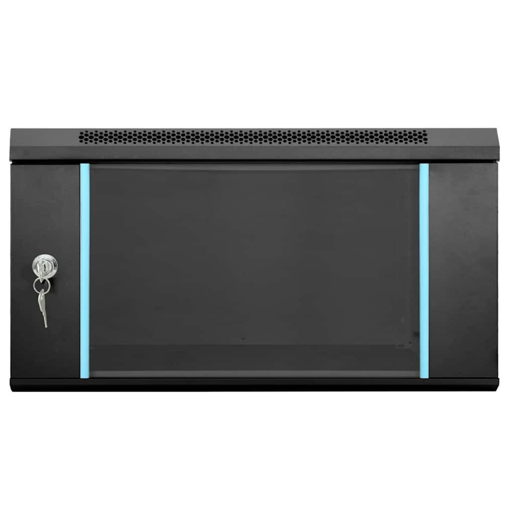 vidaXL Netzwerkschrank mit Speicher Schwarz 53 x 60 x 30 cm Stahl Netzwerk-Adapter