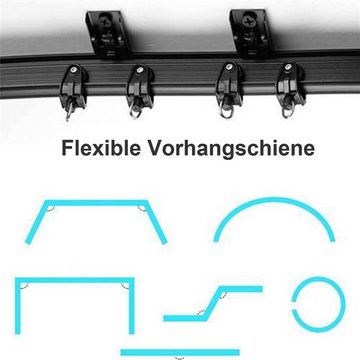 Vorhangschiene flexible Decken-Vorhangschiene,biegsam, Coonoor, U-förmige geräuschlose PVC-Gleitschiene