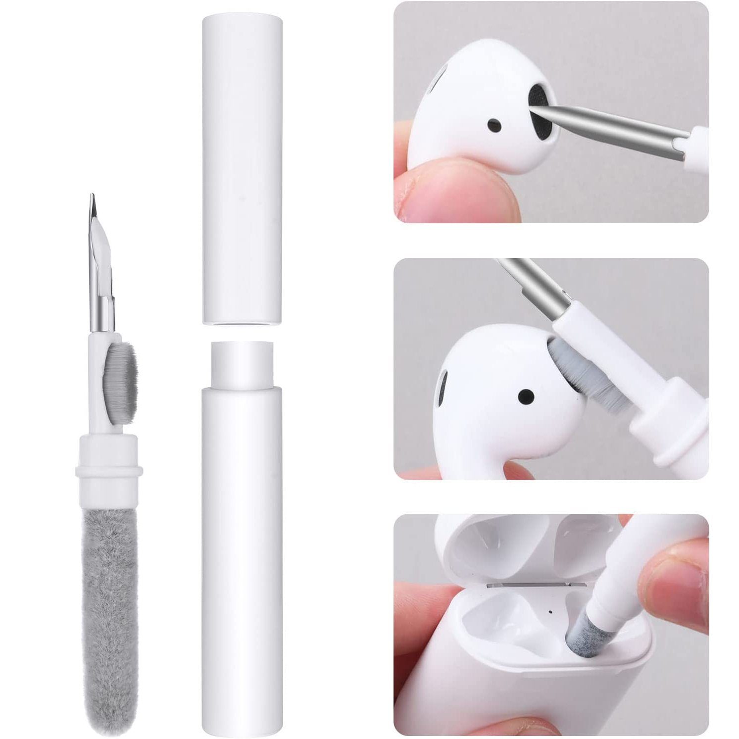 Malantis Reinigungsbürste ohne Strom - ohne Batterie - Praktisches Reinigungs Set für, Reinigungsstift Airpods, Multi Cleaning Pen für Bluetooth Headsets