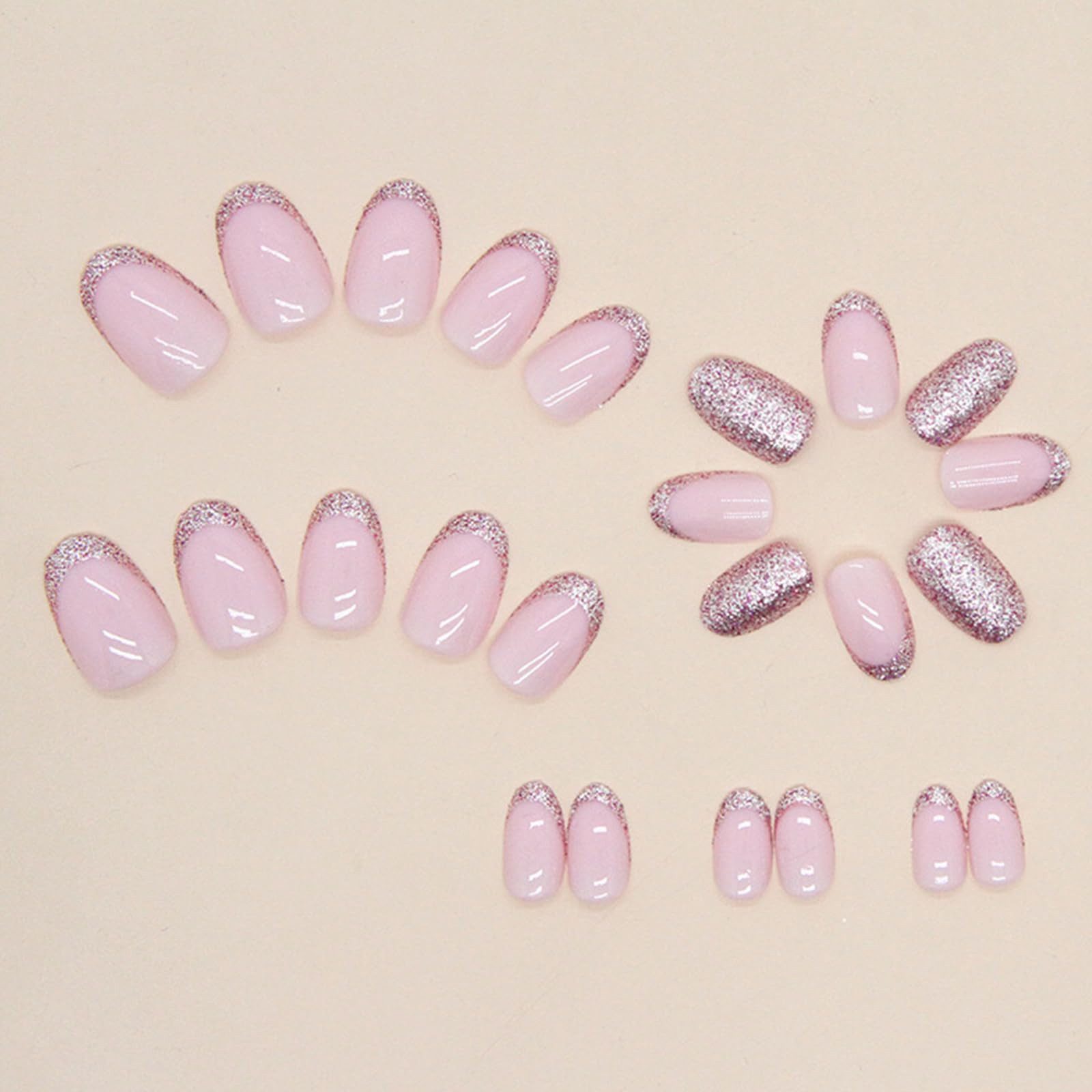 MOPUEA Kunstfingernägel Wearable Nails Farbverlauf Falsche Nägel Glitzerpuder Nageldesign-Sets, 1-tlg., Desire Fake Nail Patch Nail Art Nägel – Bild 4 von 5