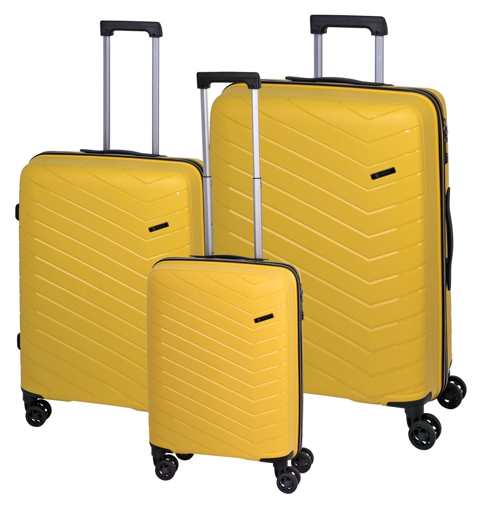 CHECK.IN® Trolleyset Orlando, 4 Rollen, (Set, 3 tlg) gelb | Trolley-Sets