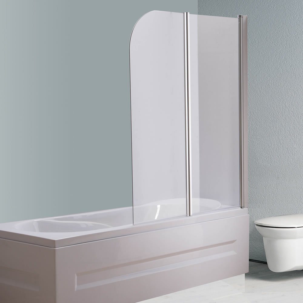 Mucola Badewannenaufsatz 133CM Glas Duschabtrennung Duschwand Badewannenaufsatz Faltwand, Glas, (Stück, 1 tlg), Schnell zu reinigen