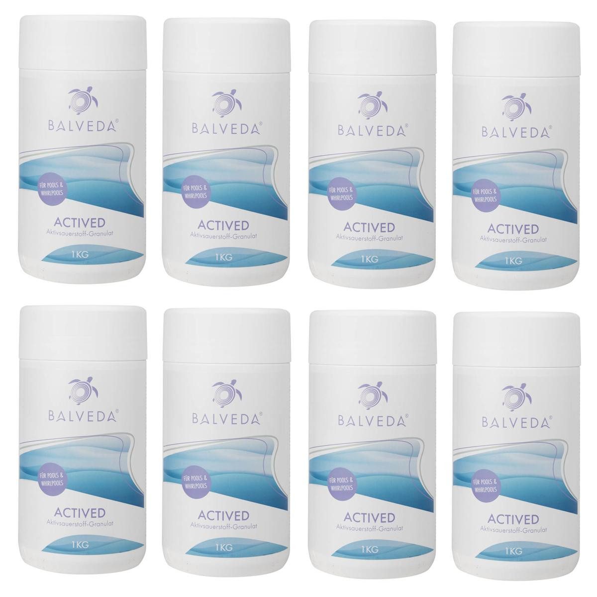 BALVEDA Poolpflege BALVEDA 8x ACTIVED Aktivsauerstoff-Granulat 1 kg (8 kg), (Einzelprodukt), Für Pools & Whirlpools