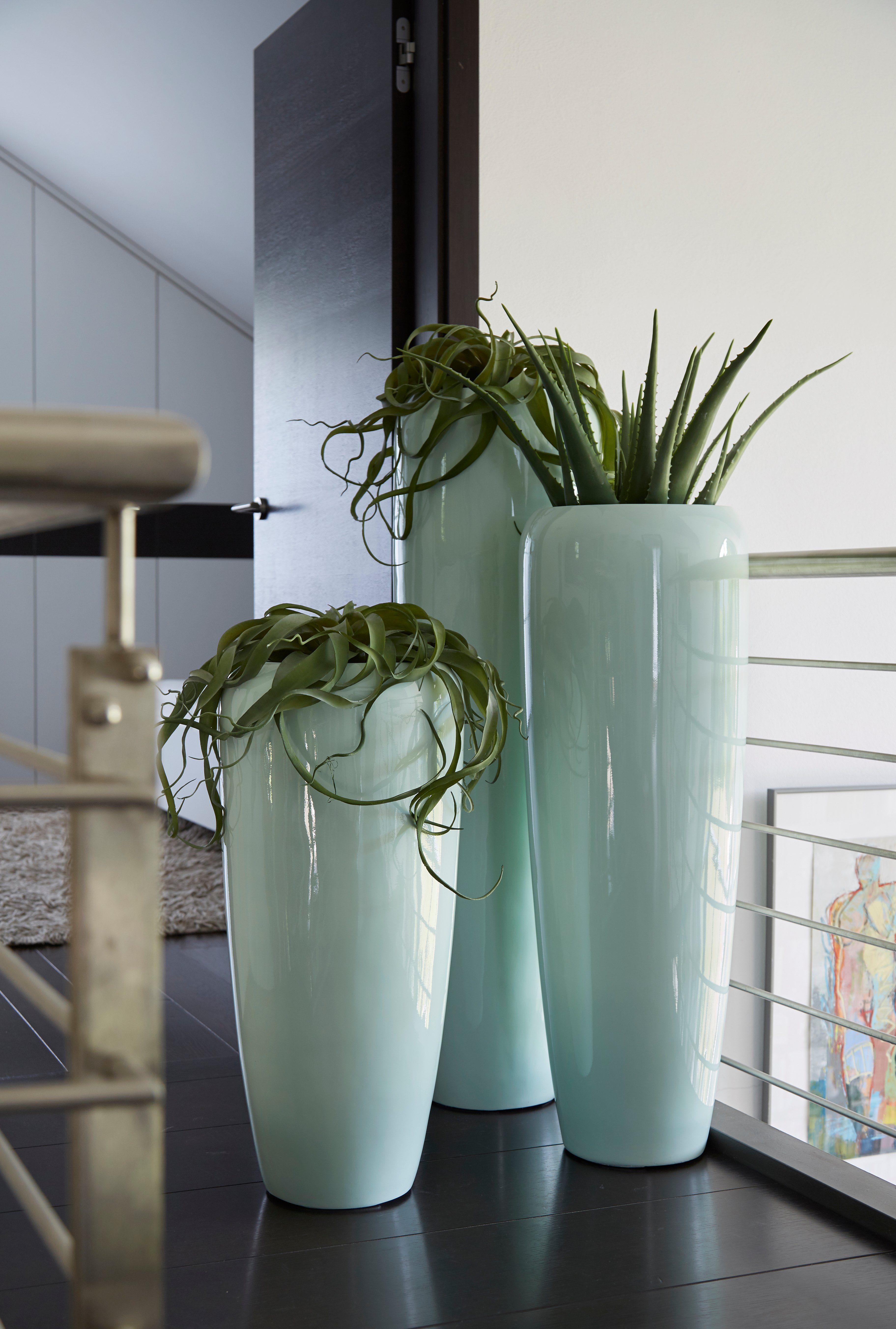 Flingora Bodenvase Cleo, mit Einsatz - Fiberglas - Indoor & Outdoor - Mint - Höhe 97 cm