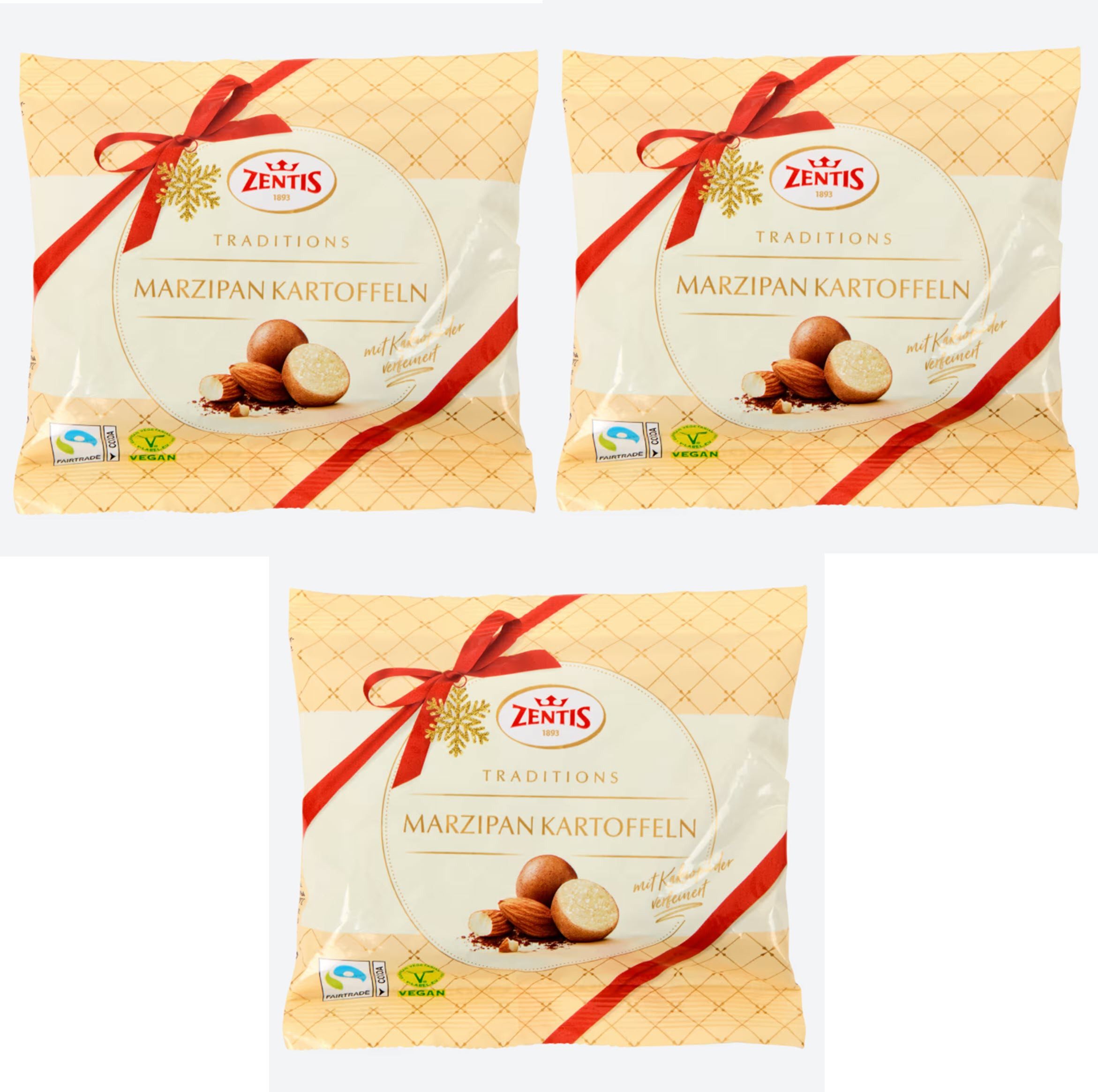 Zentis Süßigkeit Zentis Marzipan Kartoffeln 3 x 100 g, 3 x