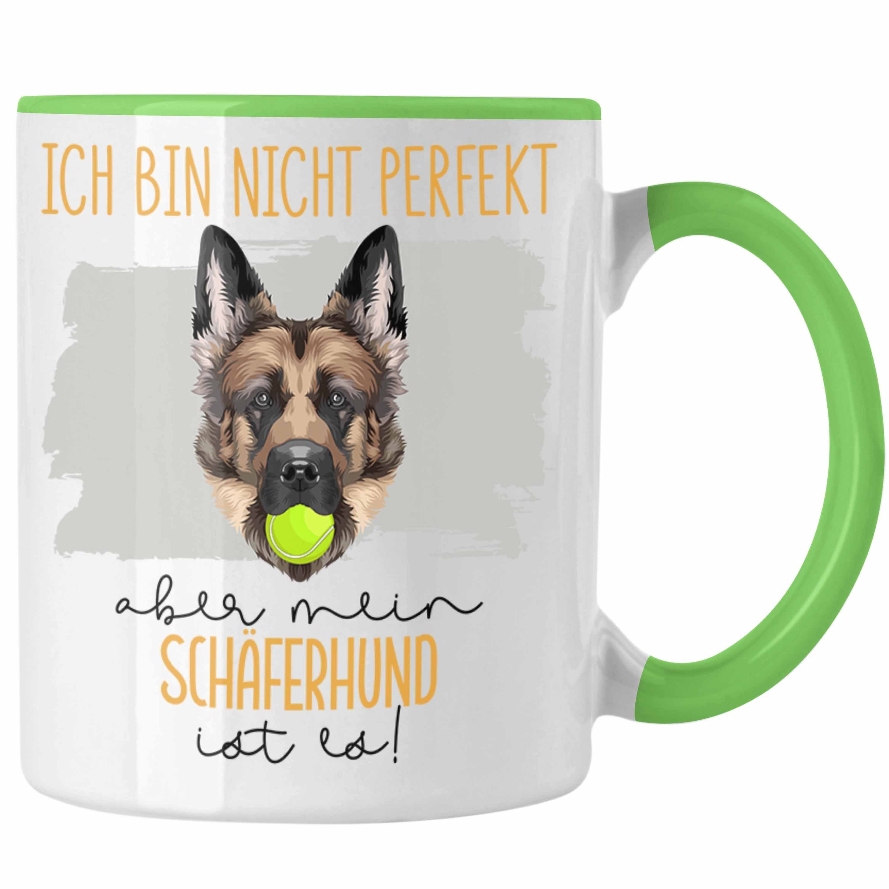 Trendation Tasse Schäferhund Besitzer Tasse Geschenk Lustiger Spruch Geschenkidee Besit Grün