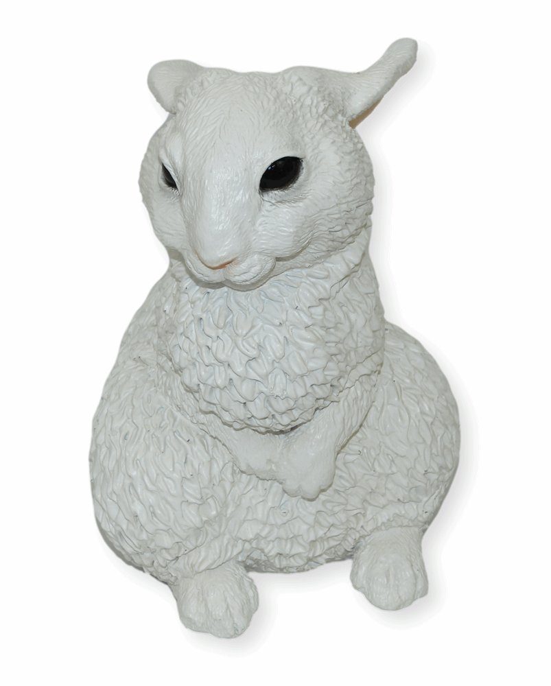 Deko sitzend Resin/ Castagna weiß Tierfigur Kollektion aus Figur cm 19 H Hase Tierfigur Kunststein Castagna