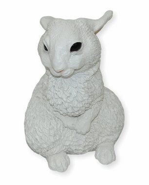 Castagna Tierfigur Deko Figur Hase weiß sitzend Kollektion Castagna aus Resin/ Kunststein H 19 cm Tierfigur