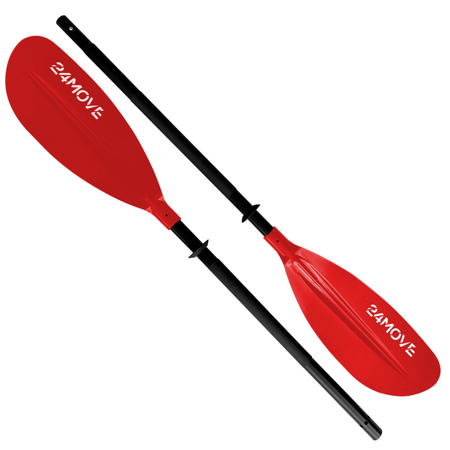 24Move Doppelpaddel, Stand Up Paddle Aluminium SUP-Paddel, (Winkelverstellung, universell einstellbar, verstellbar, 2-teilig, SUP-Paddel), für Paddelboards, Kajakboot und Ruderboot