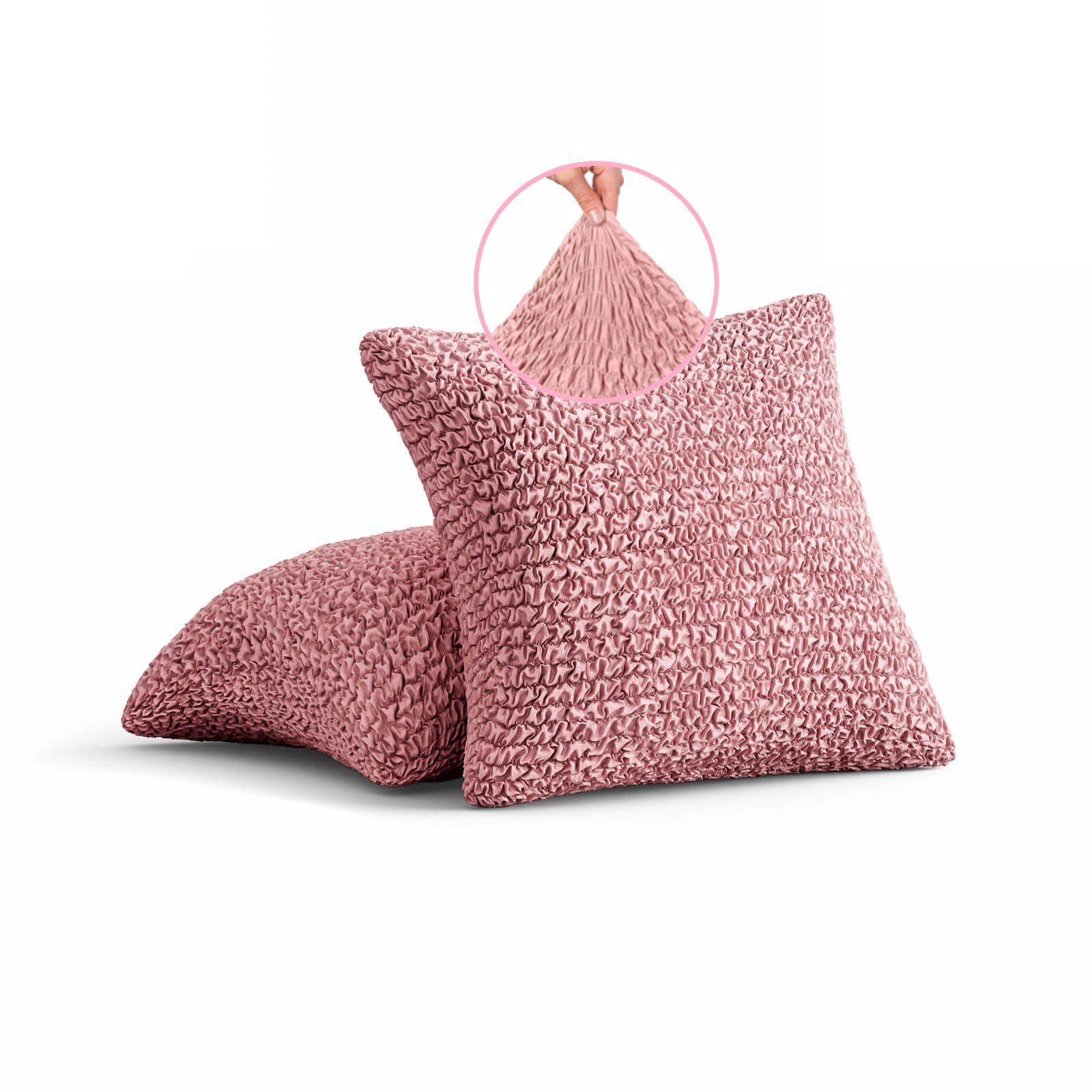 Paulato by GA.I.CO Kissenbezüge 2-er Set Kissenbezug mit Reißverschluss, italienische Handarbeit, pflegeleichter Mikrofaserstoff, dehnbar bis Gr. 45x45 cm