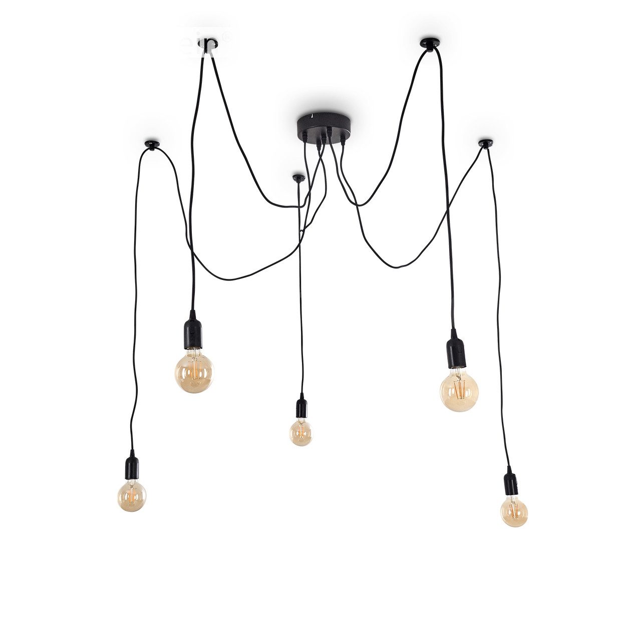 hofstein Hängeleuchte »Airole« moderne Hängelampe aus Metall in Schwarz, ohne Leuchtmittel, mit Textilkabeln, E27, Höhe verstellbar. € 54,99