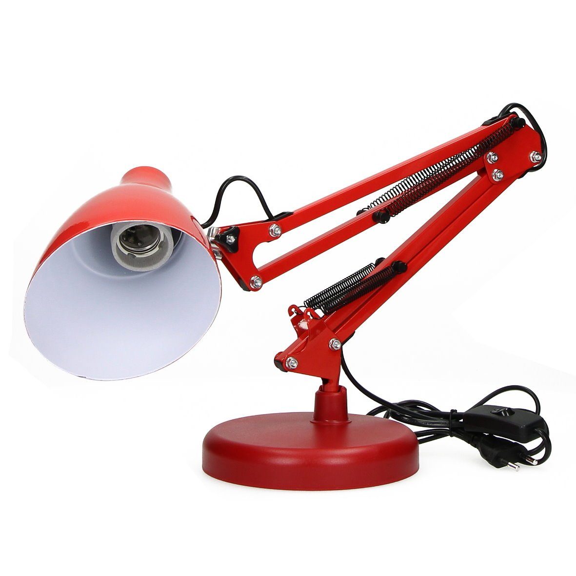 rot ADAKAT Schreibtischlampe mit Schalter, Gelenkarm und E27