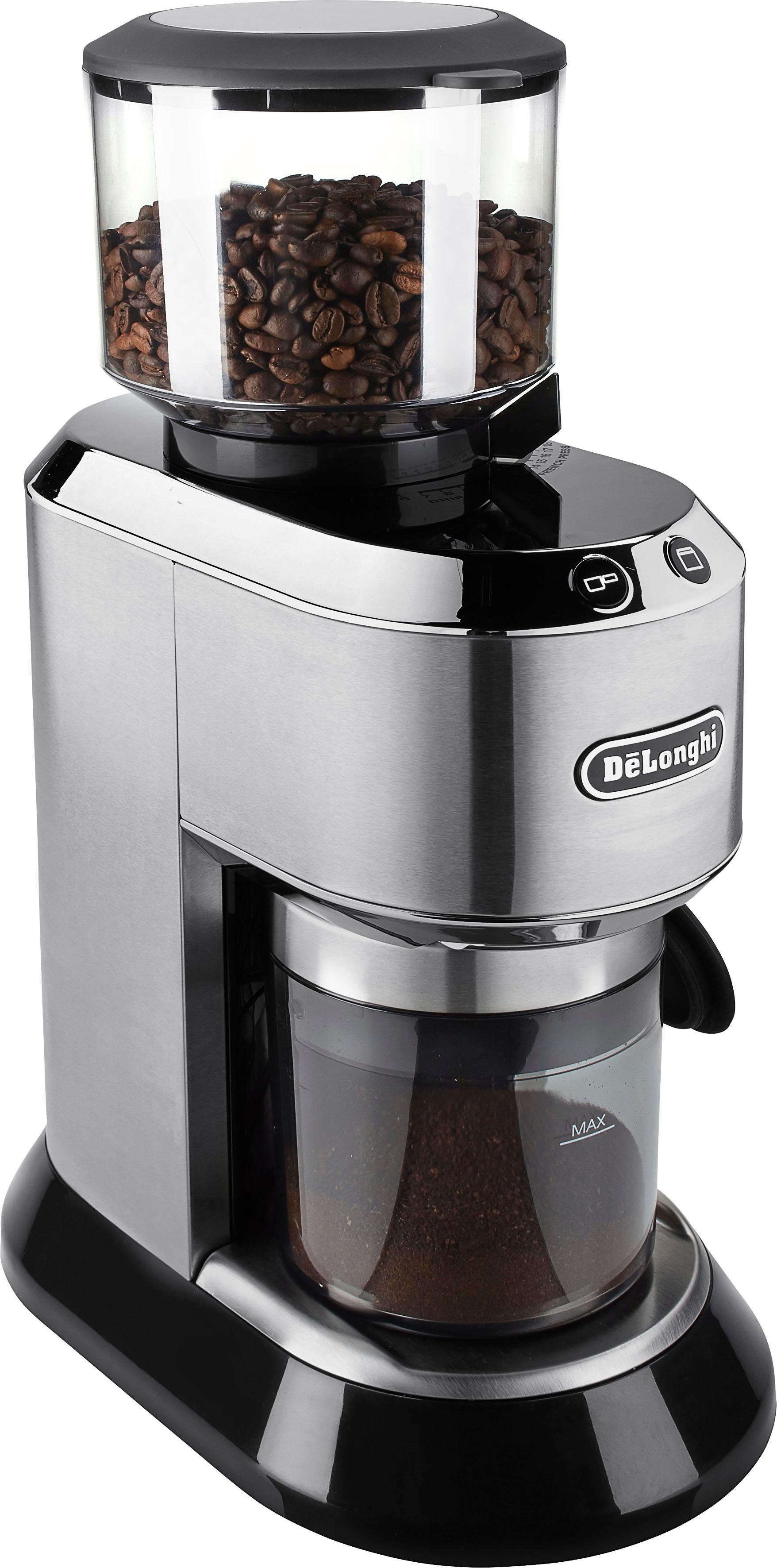 KG520.M, Bohnenbehälter, 350 Kegelmahlwerk, inkl. De'Longhi Siebträgeradapter W, g 150 Kaffeemühle Dedica