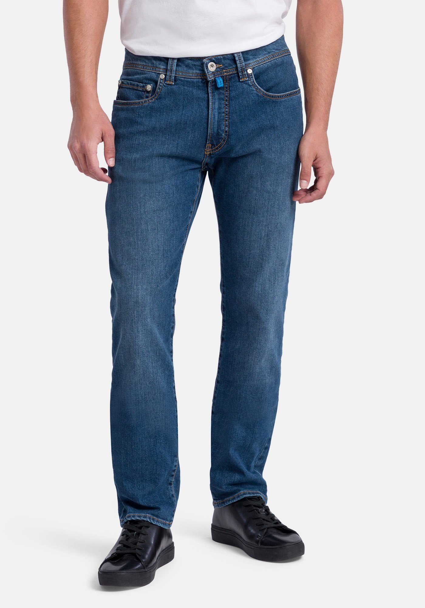 ocean 5-Pocket-Jeans Tapered Pierre Futureflex blue Lyon Cardin stonewash